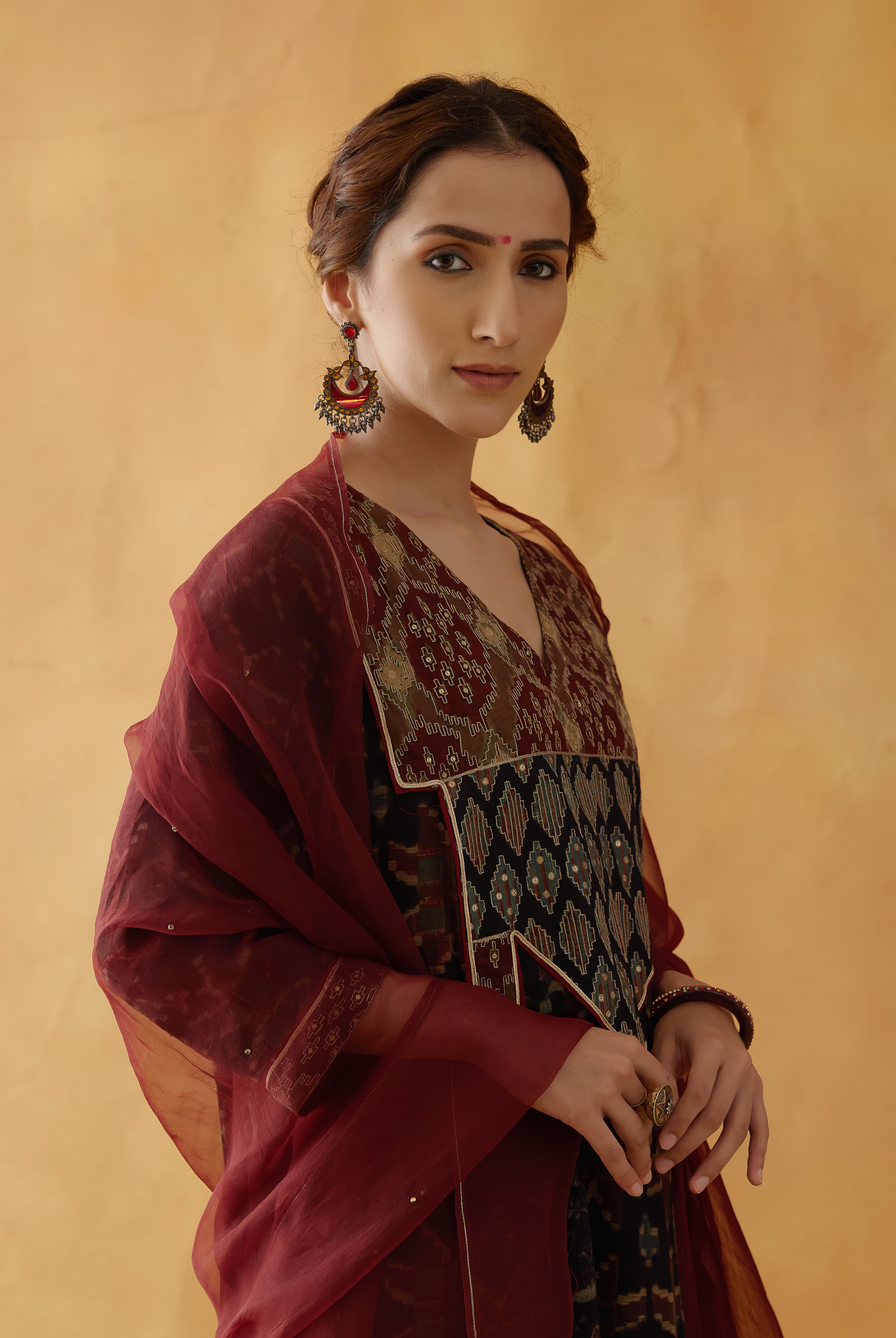 Baruni Kurta Black Maroon (8811389976875)