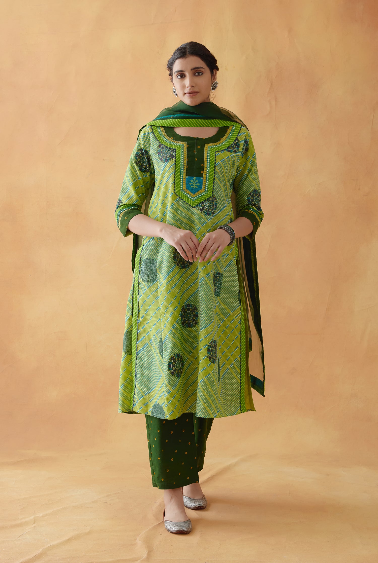 Rozana Chiffon Dupatta Dark Green (8811454333227)