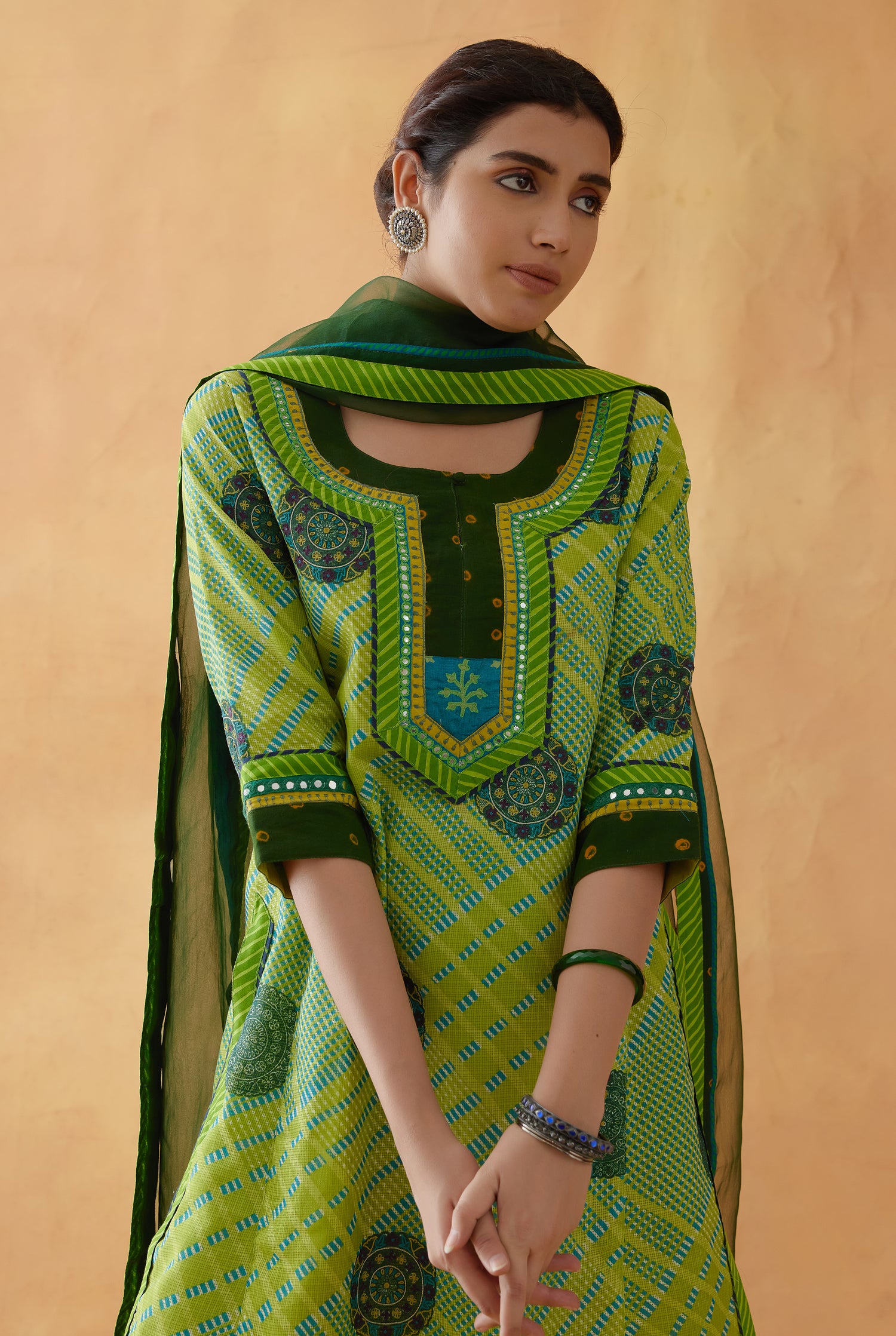 Rozana Chiffon Dupatta Dark Green (8811454333227)