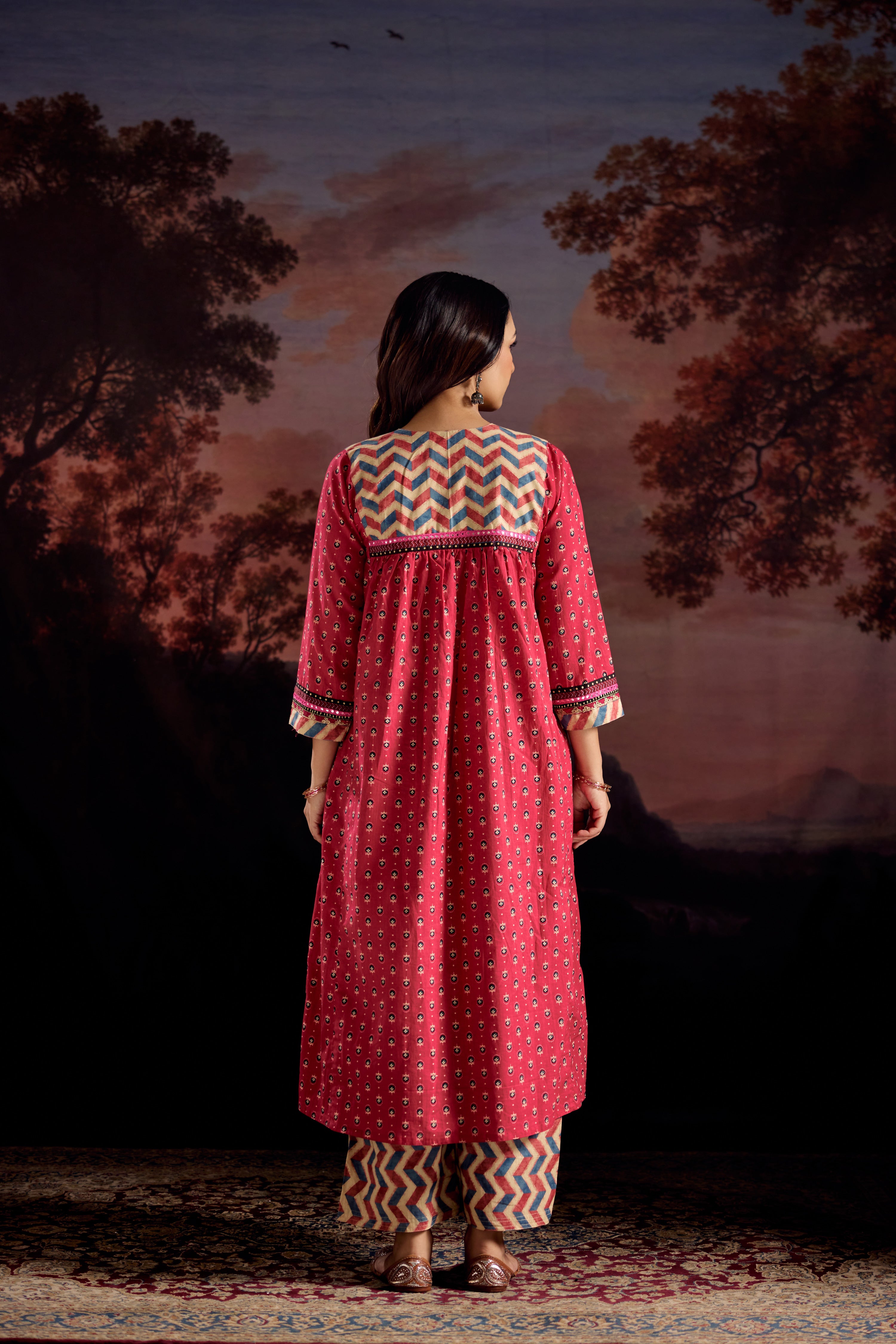 Banjara Cotton Printed Kurta Pink