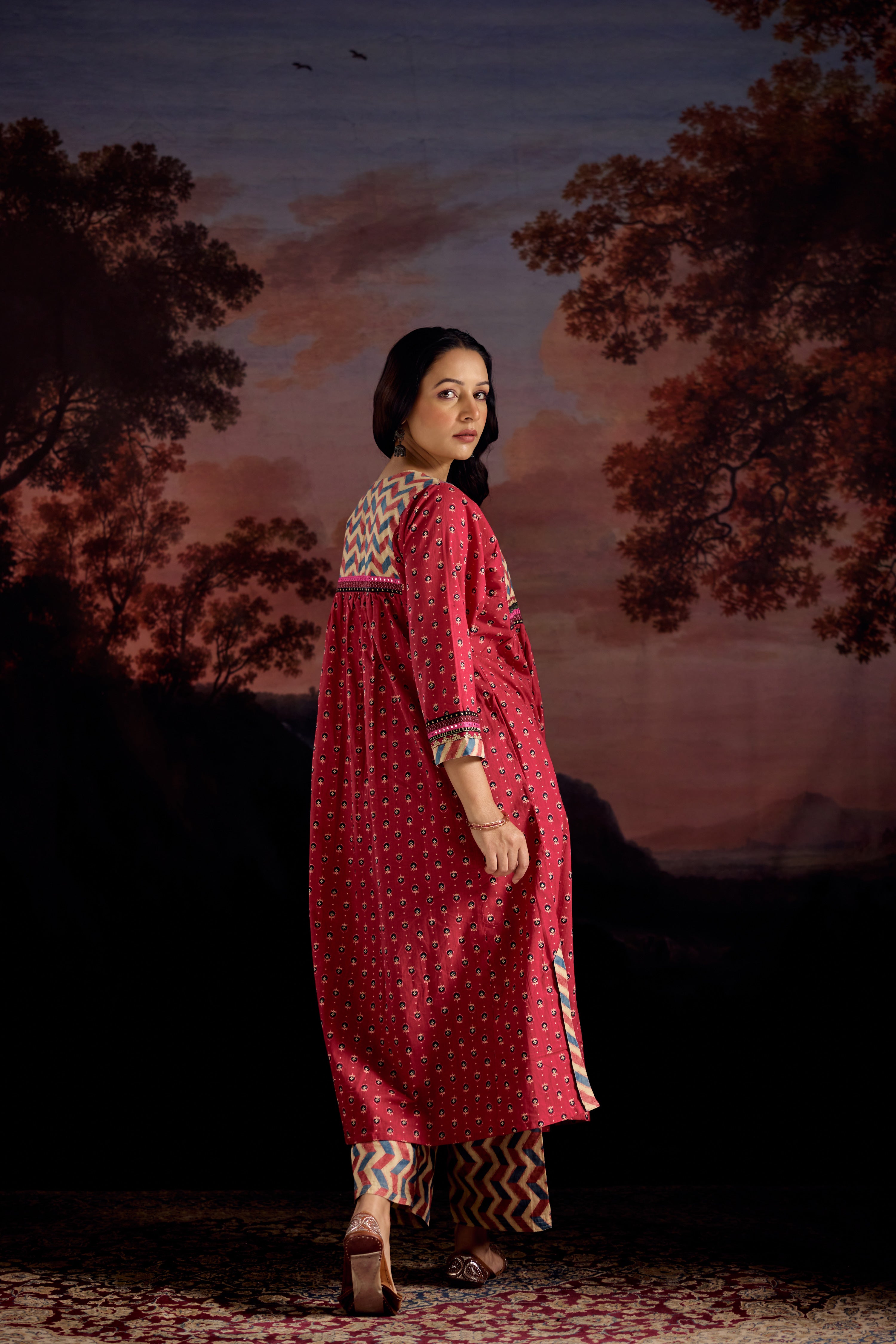 Banjara Cotton Printed Kurta Pink