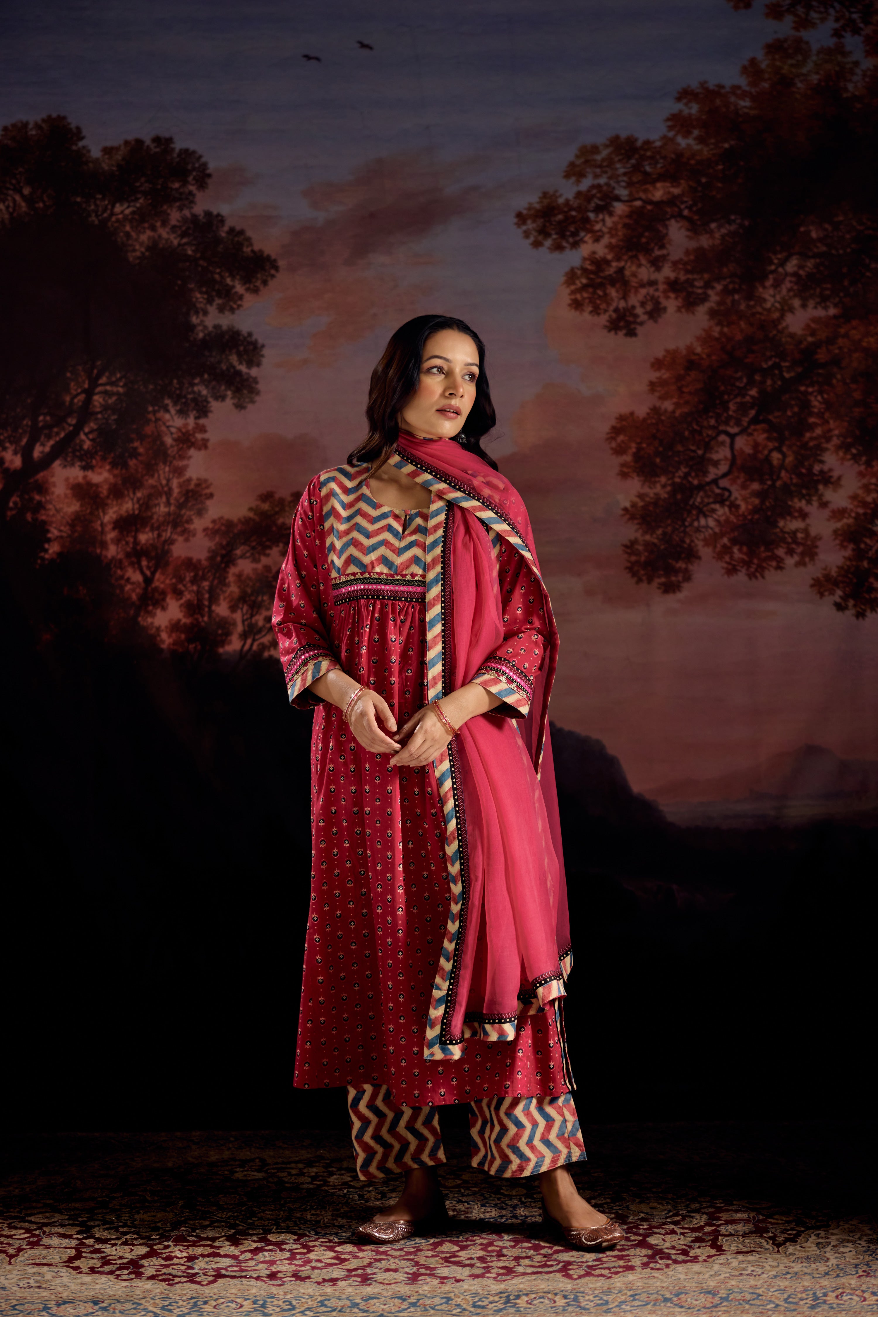 Banjara Cotton Printed Kurta Pink