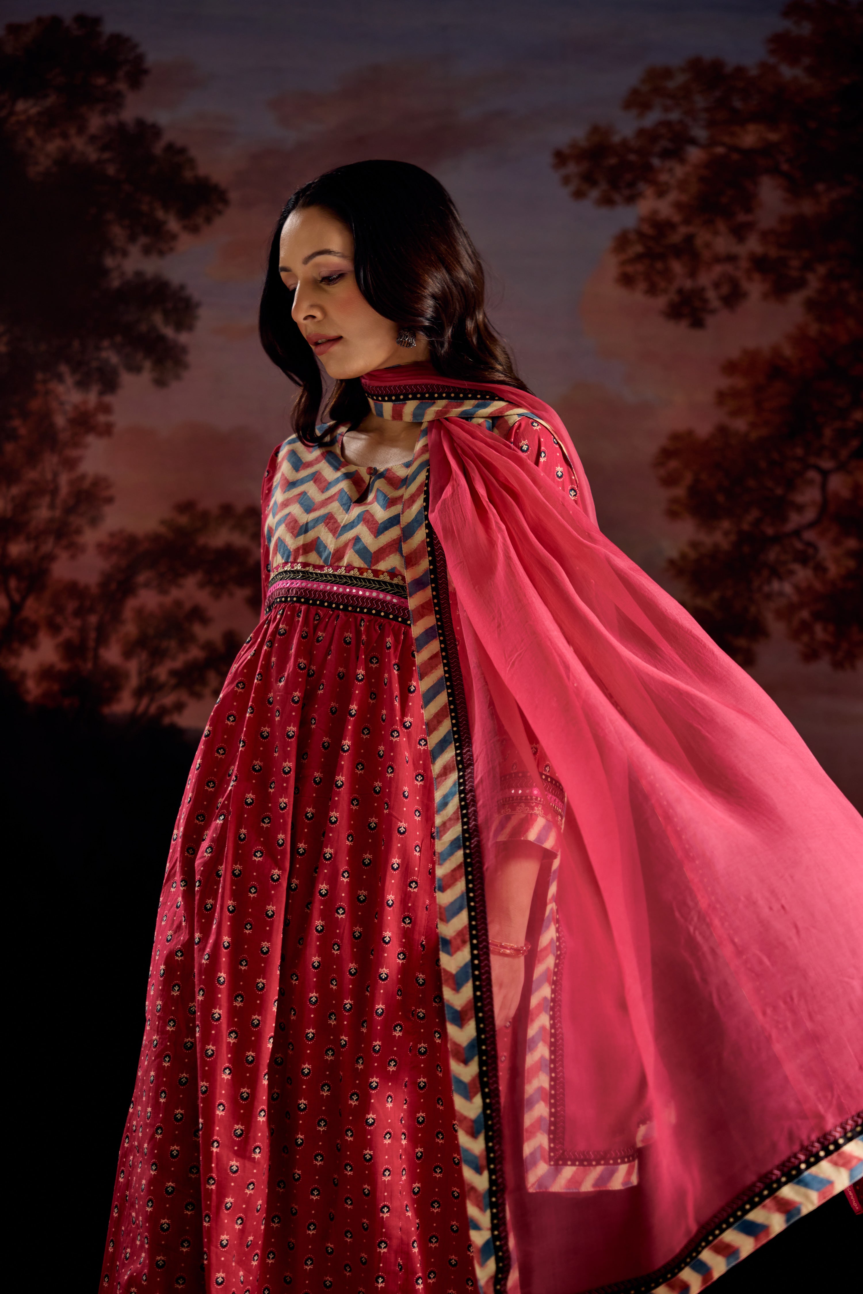 Banjara Cotton Printed Kurta Pink