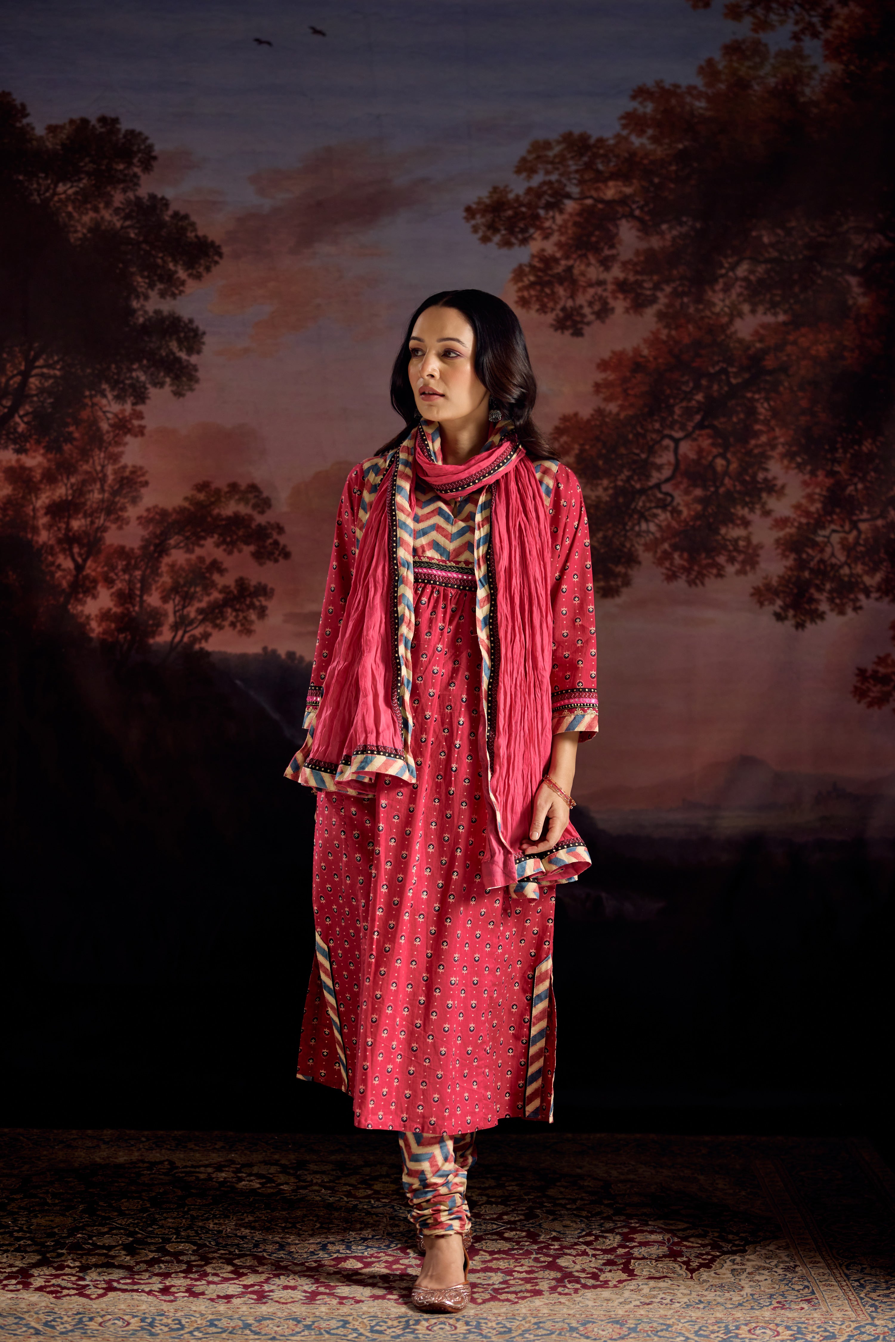 Banjara Cotton Printed Kurta Pink