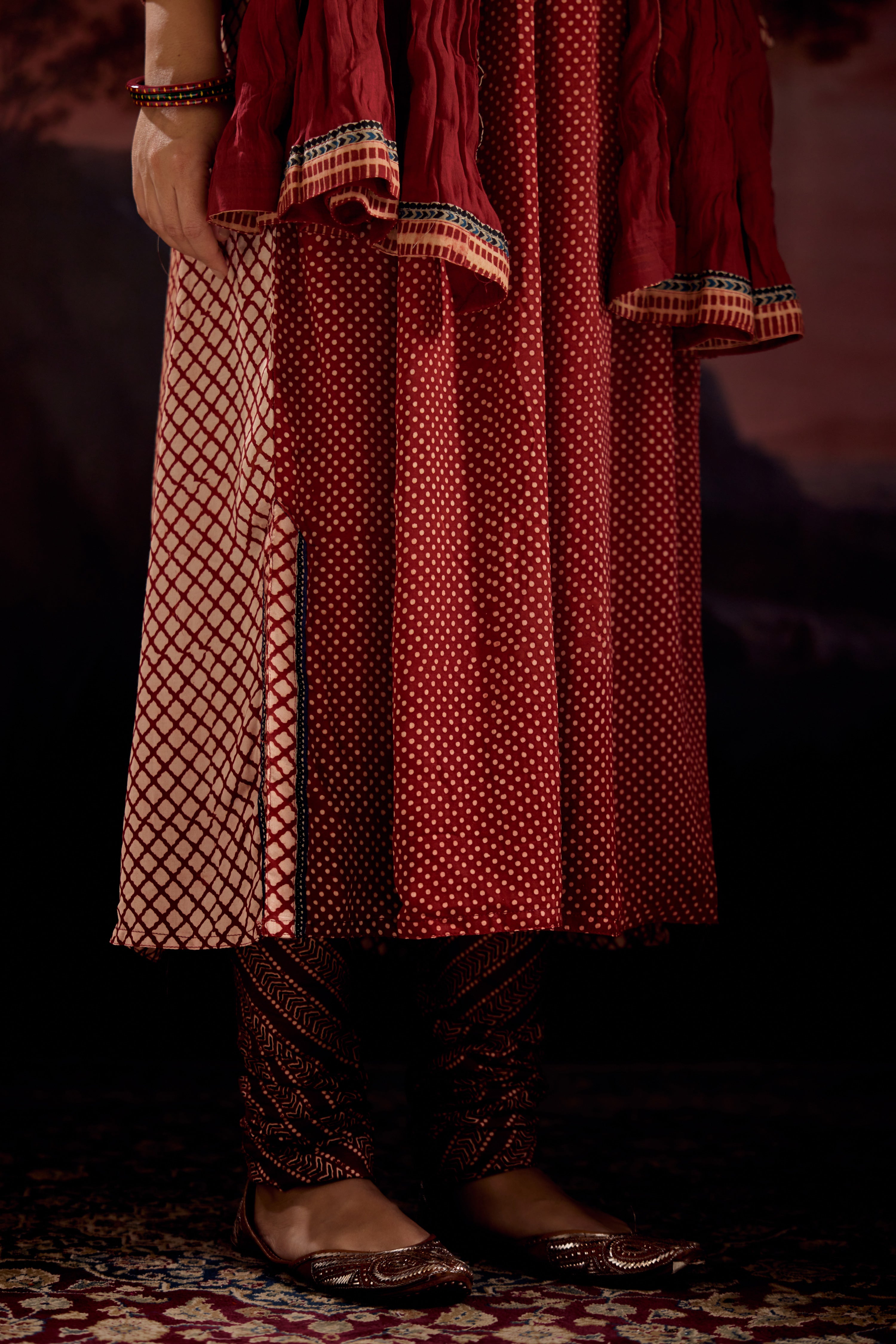 Rozana Bottom Maroon