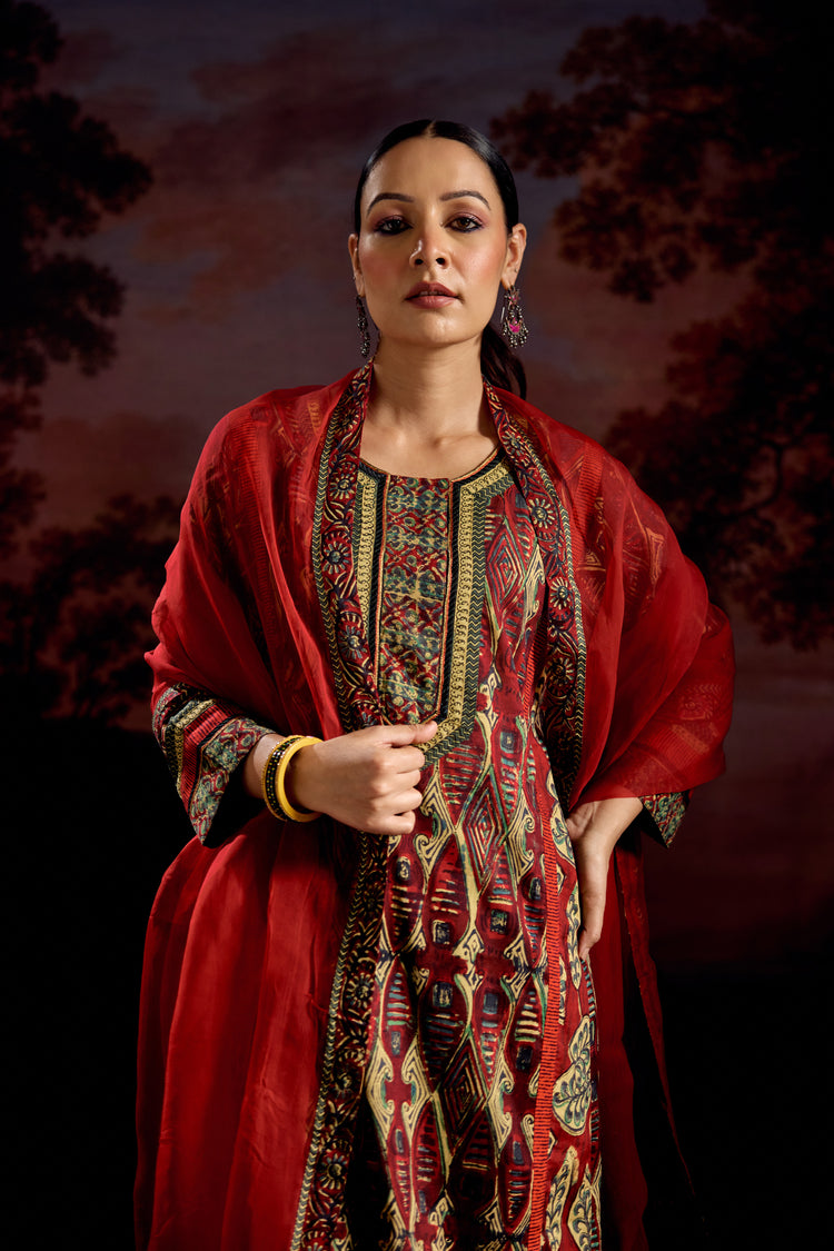 Medh Dupatta Red
