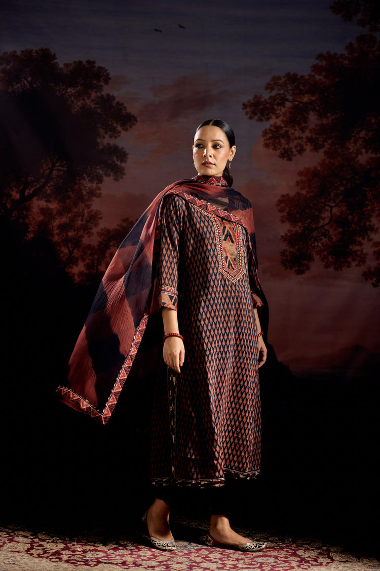 Medh Dupatta Black Rust