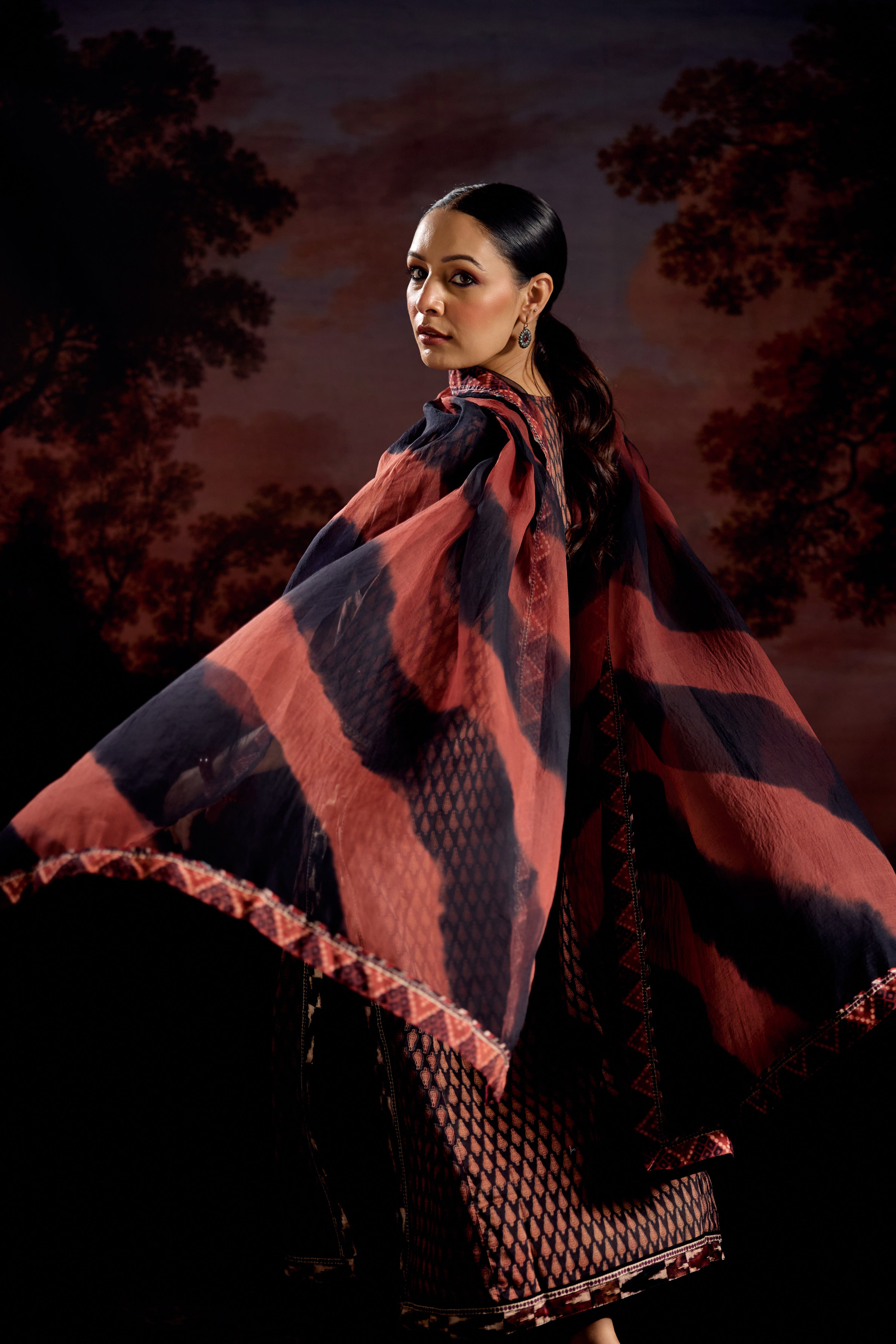 Medh Dupatta Black Rust