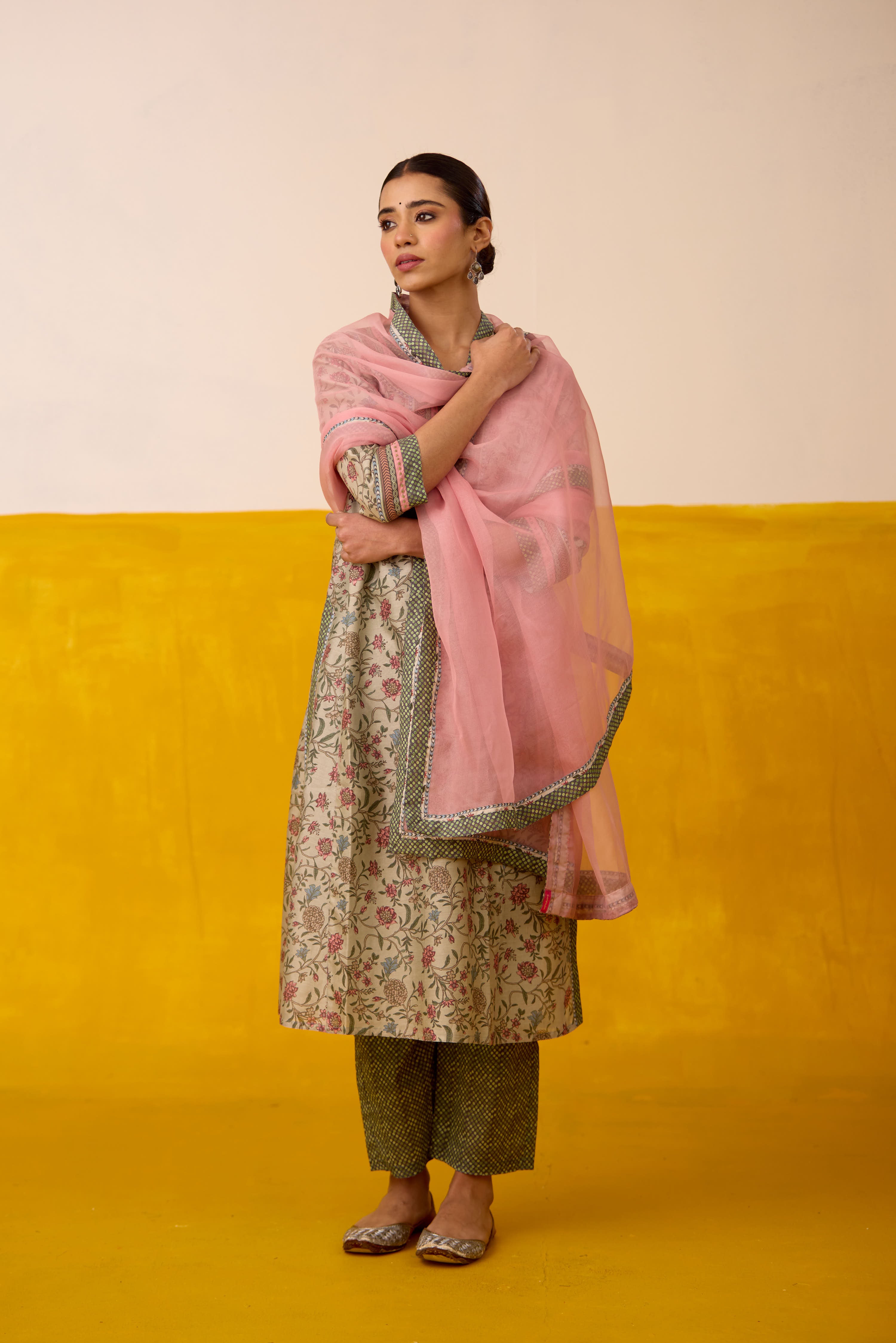 Rozana Kurta Sage Peach