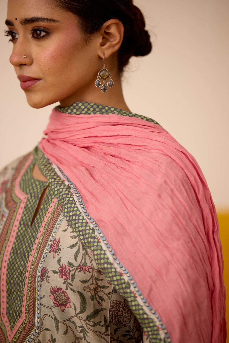 Rozana Cotton Crinkled Dupatta Rough Pink