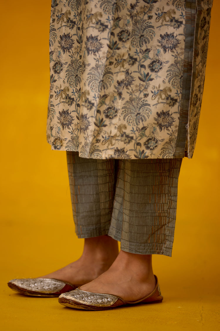 Rozana Pant Teal Grey