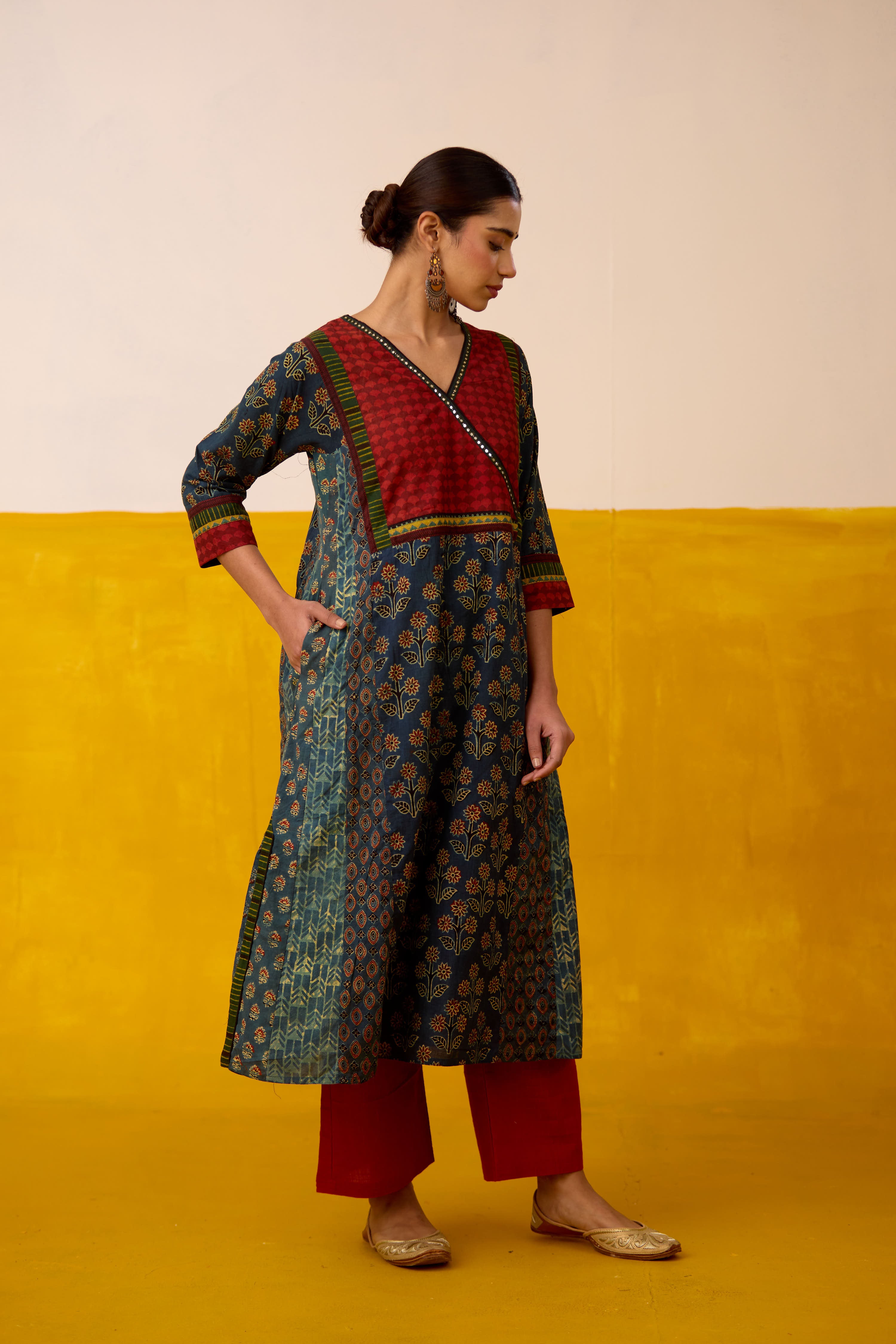 Adya Kurta Teal Rust