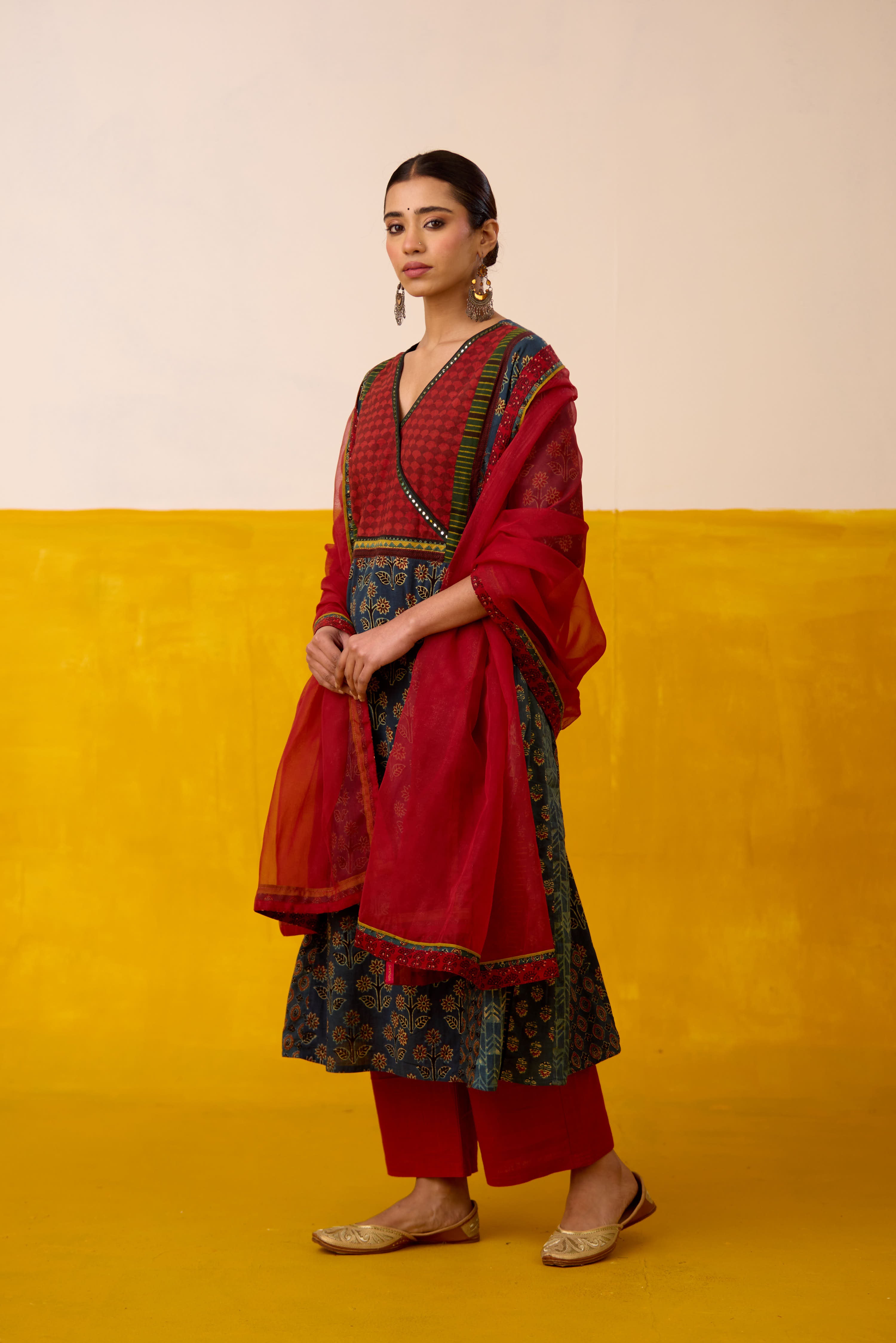 Adya Kurta Teal Rust