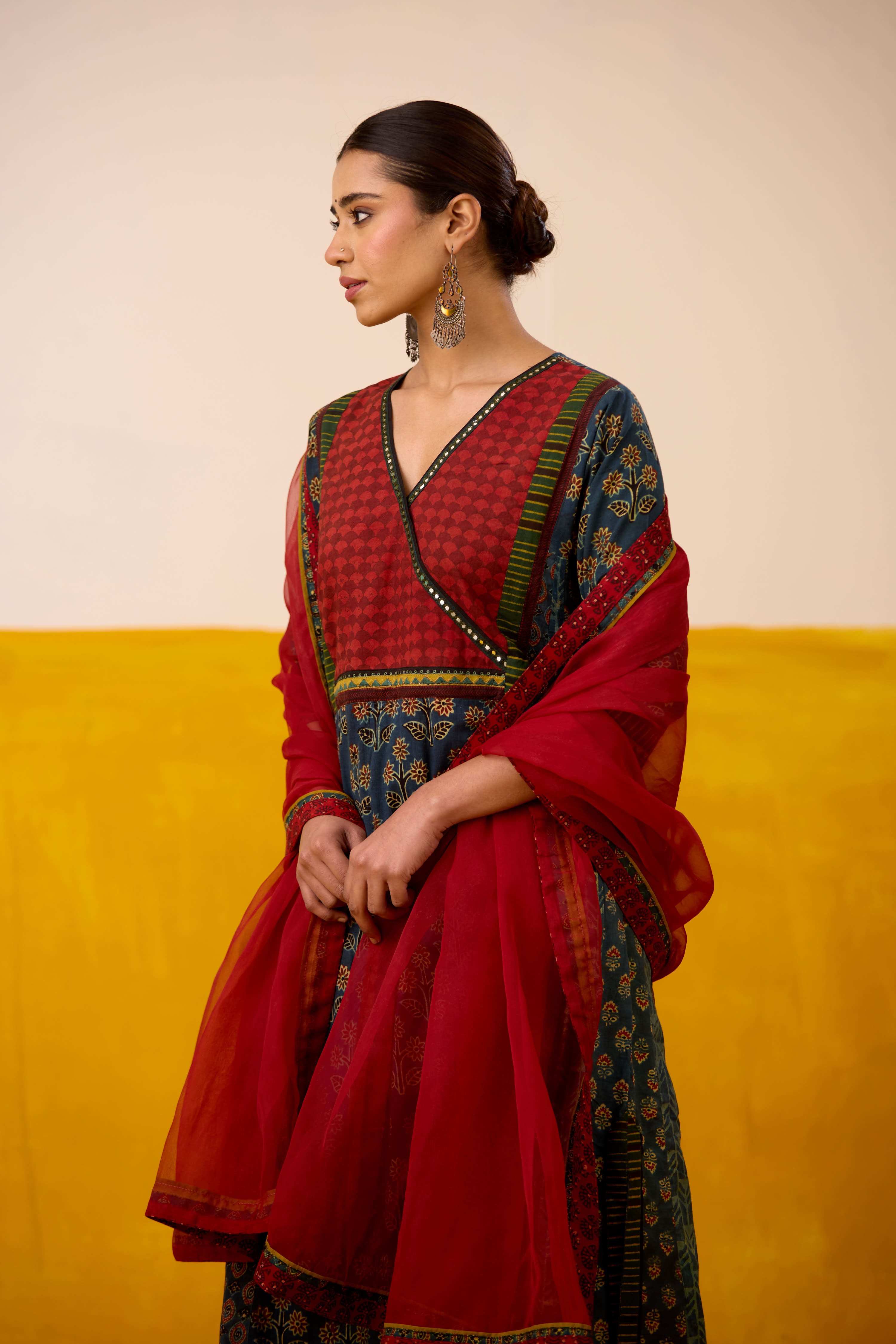 Adya Kurta Teal Rust