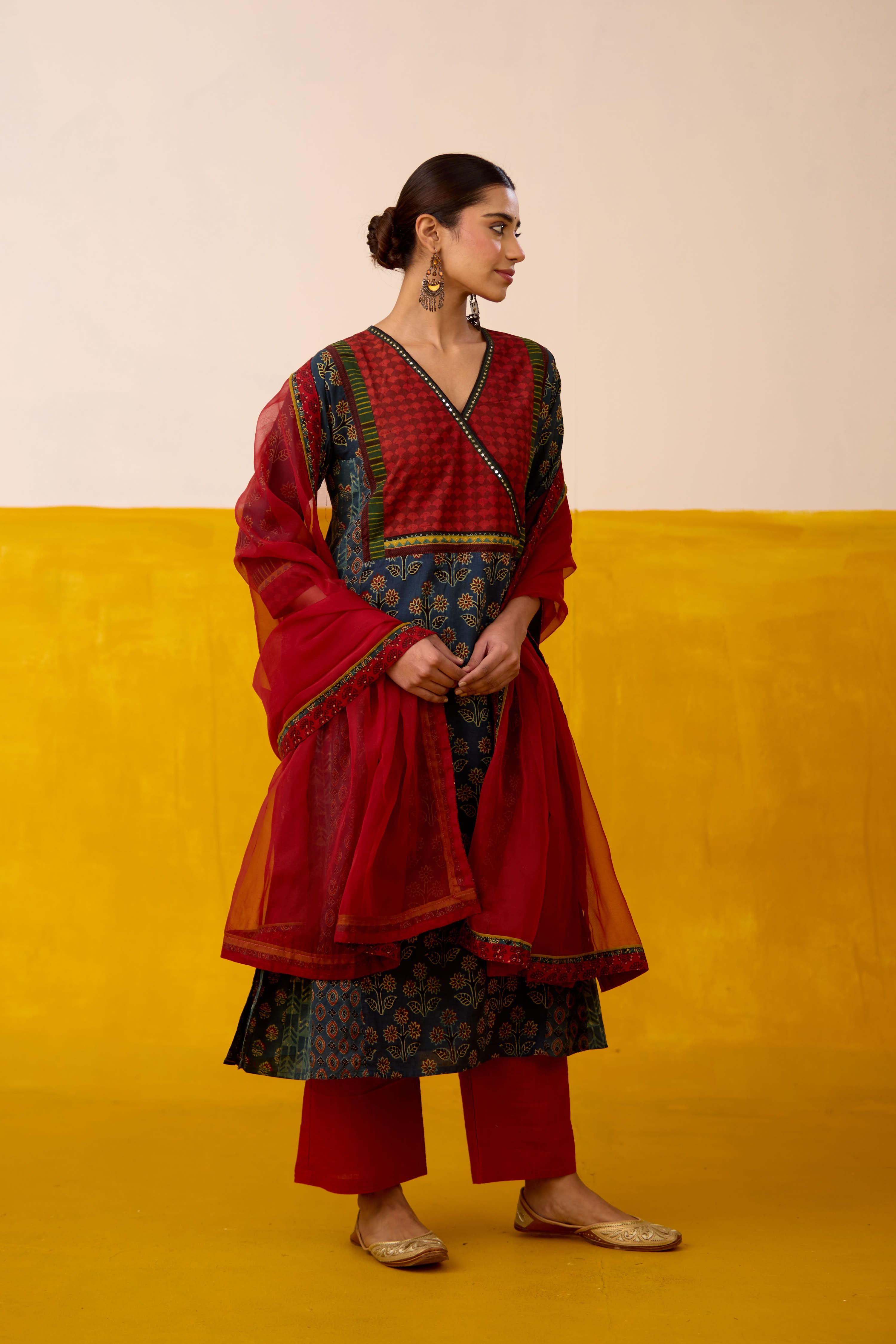 Adya Kurta Teal Rust