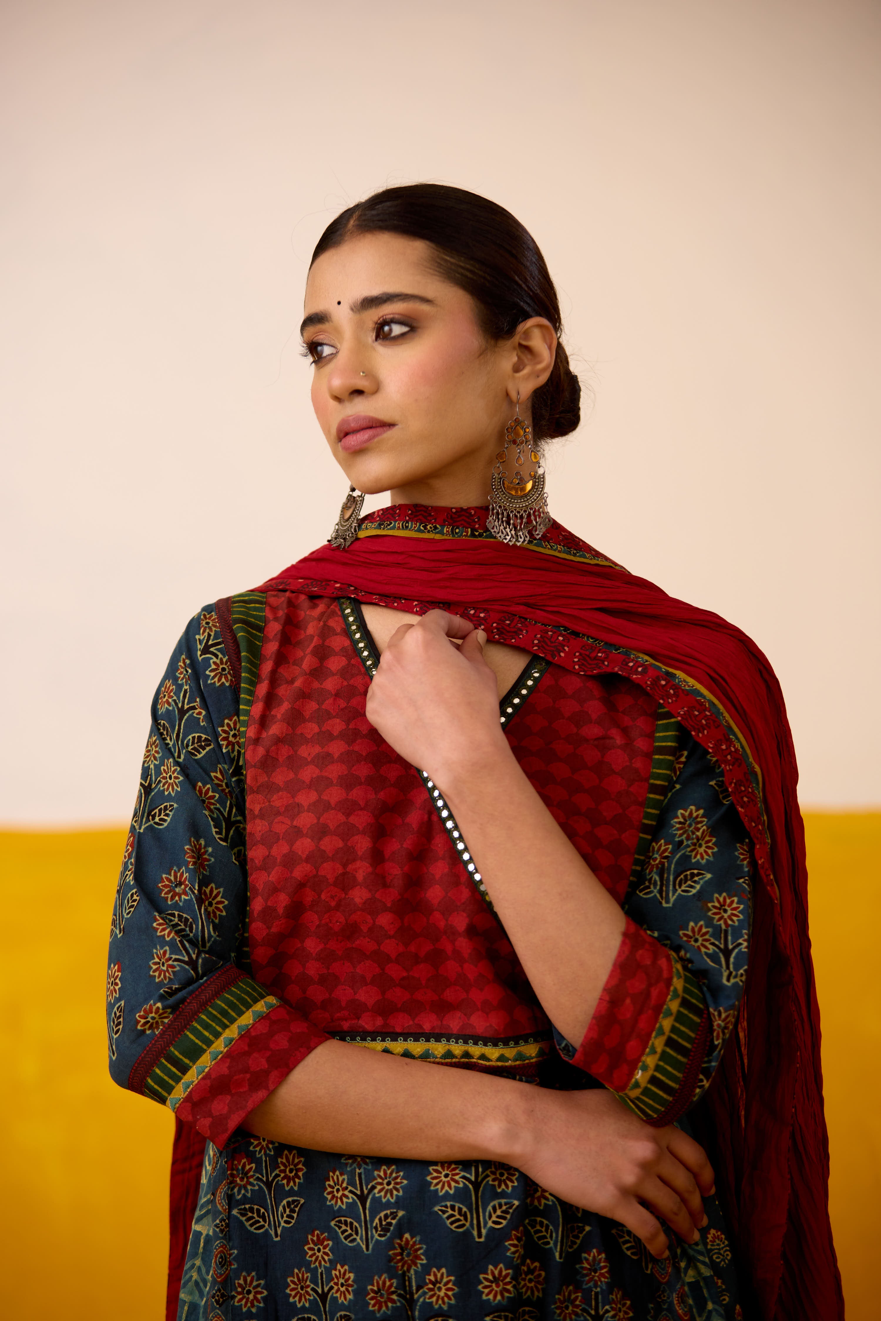 Adya Kurta Teal Rust