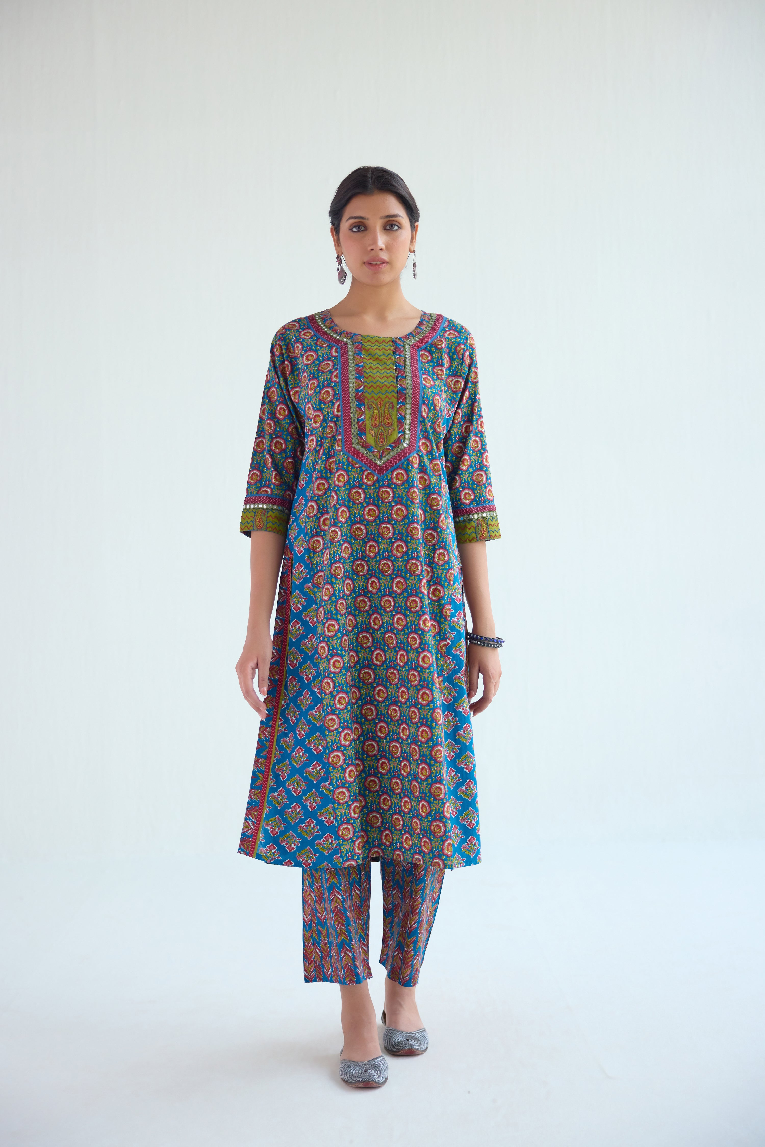 Rozana Kurta Set Blue Mauve (Set of 3) (9418726506795)