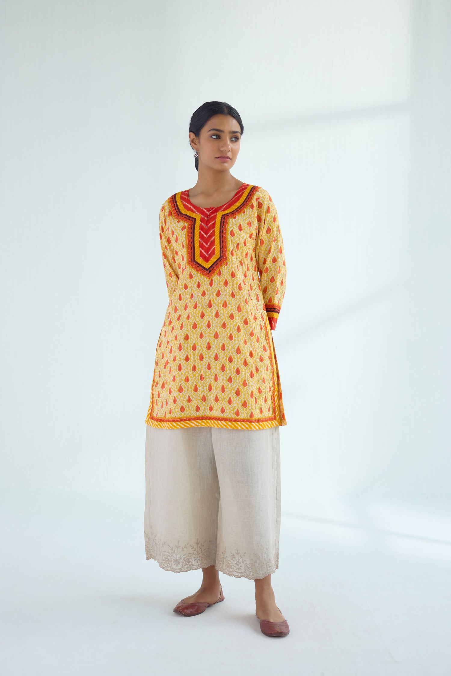 Rozana Kurti Yellow Orange (9477226594603)