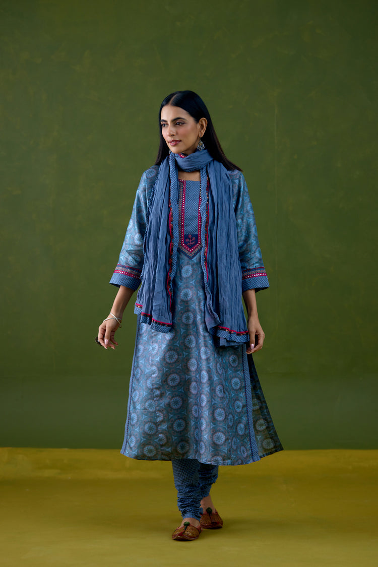 Rozana Dupatta Teal Blue