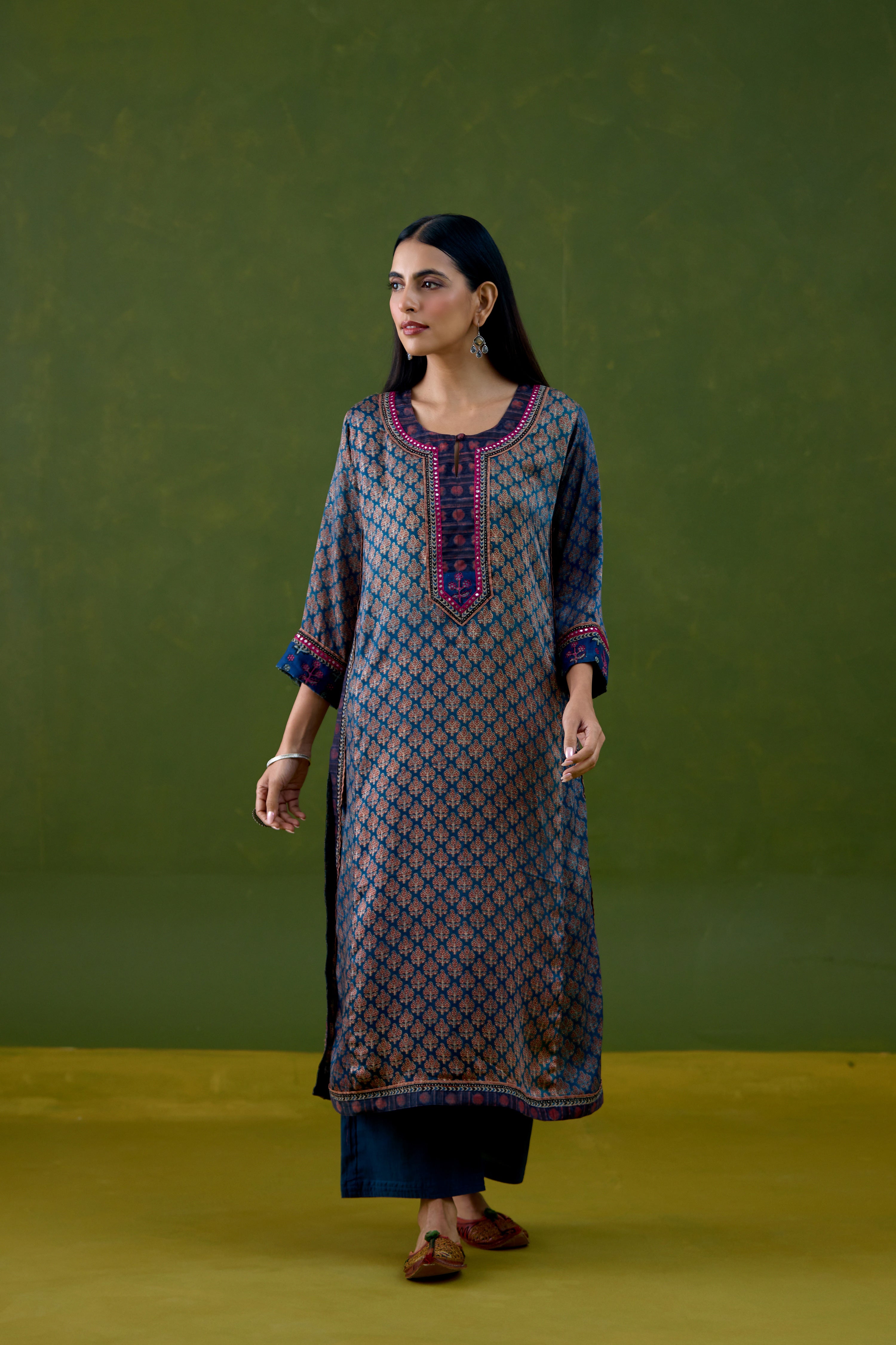 Rozana Pant Teal Blue