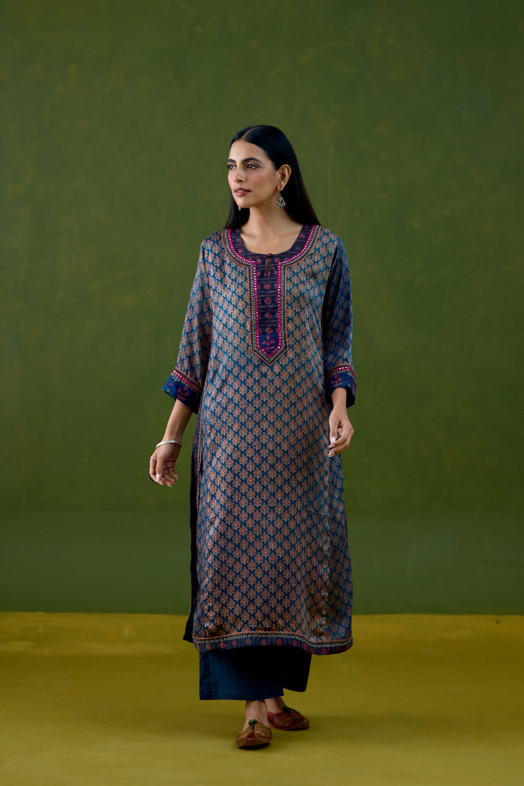 Rozana Pant Teal Blue