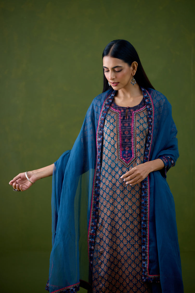 Medh Dupatta Teal Blue