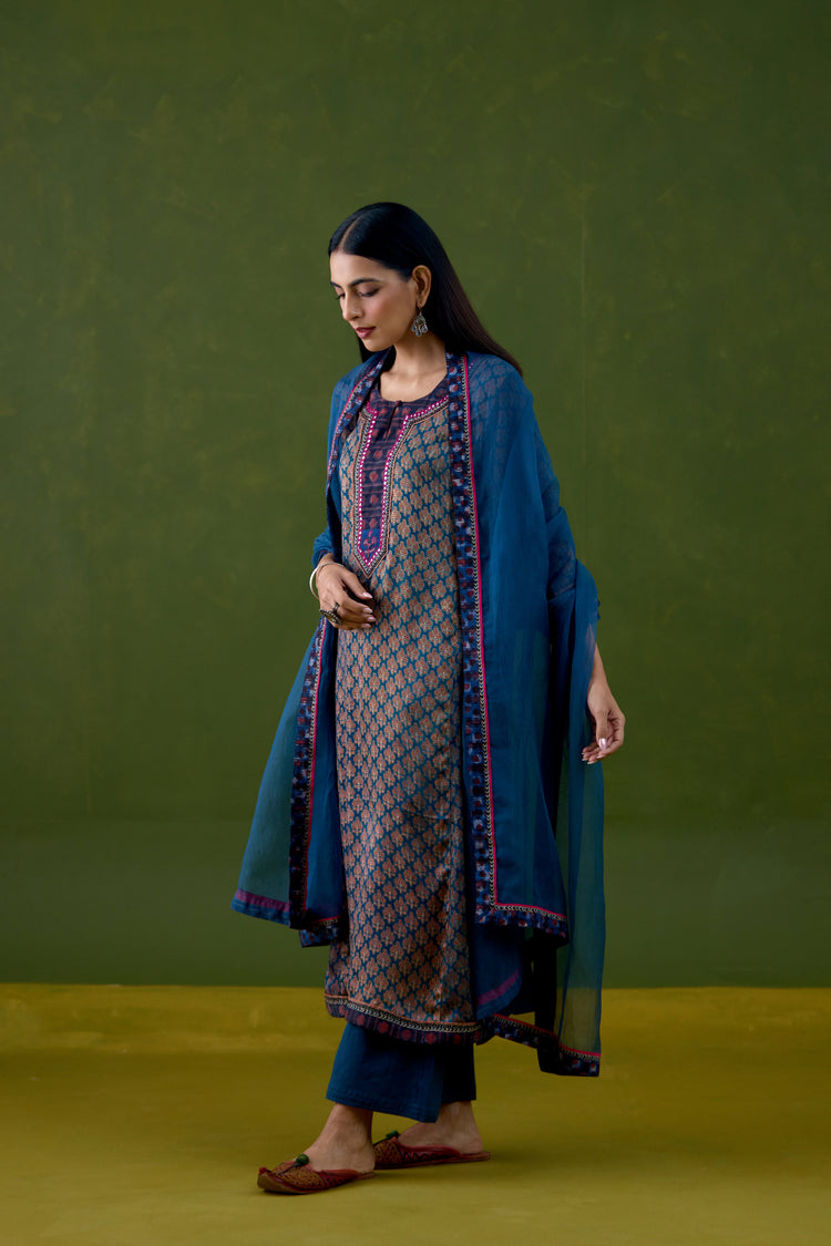 Medh Dupatta Teal Blue