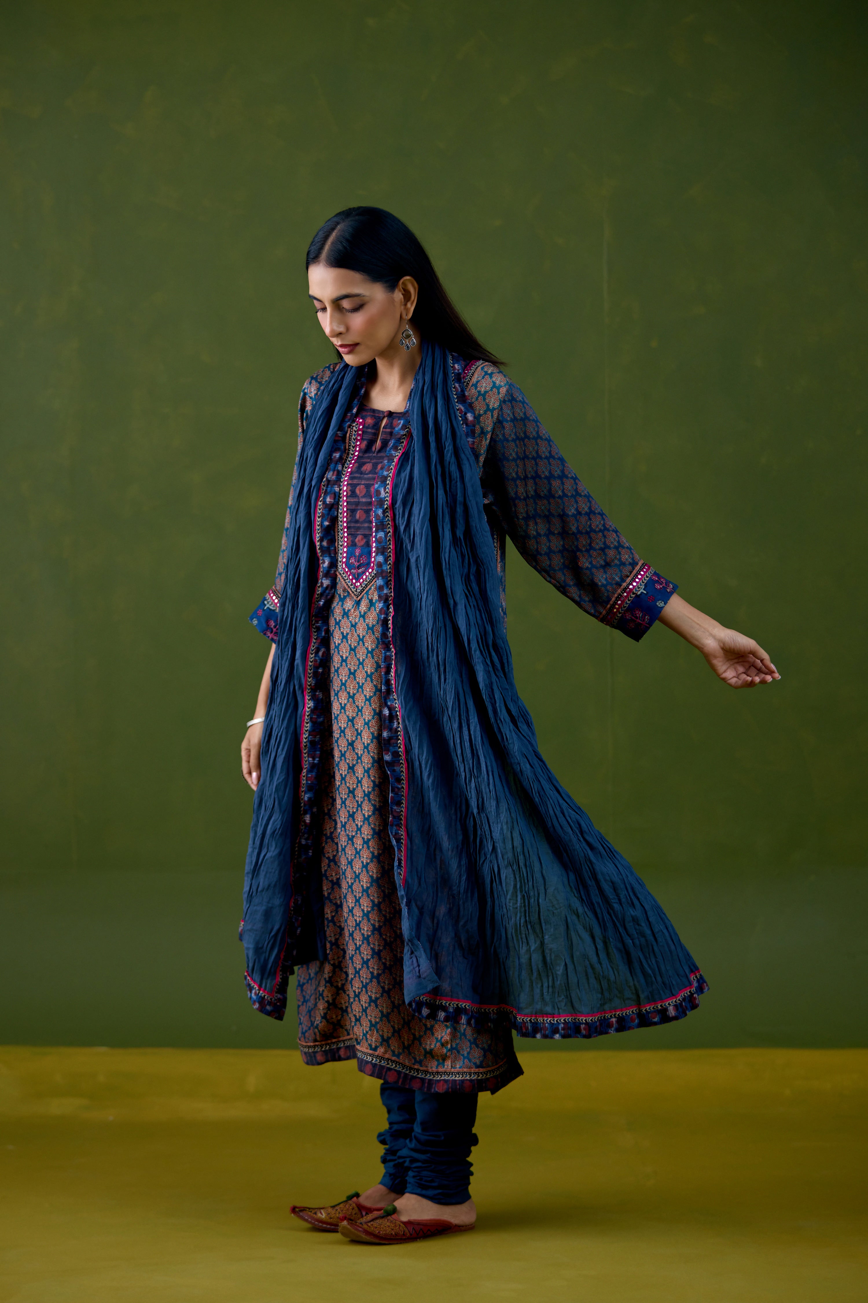 Rozana Dupatta Teal Blue