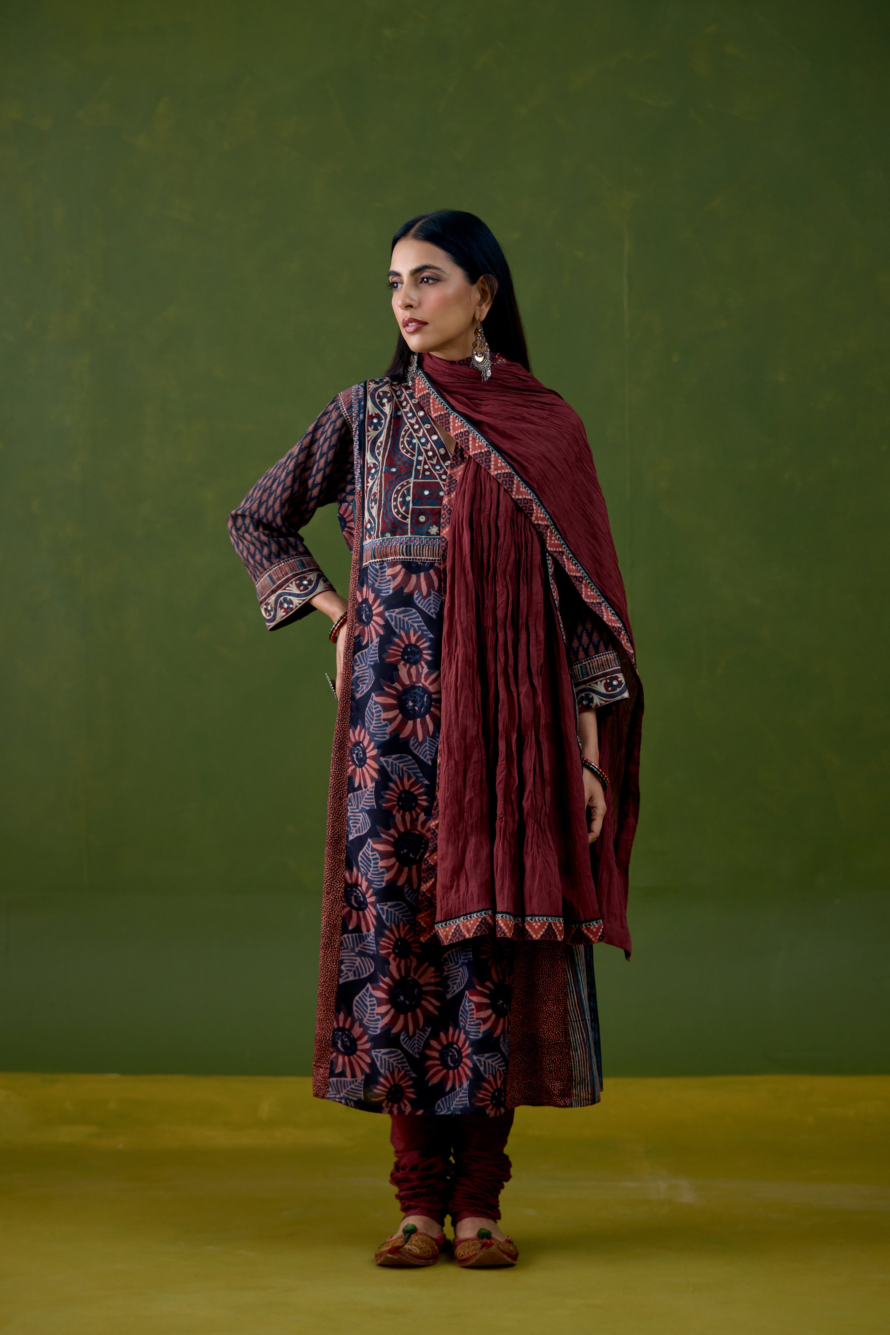 Rozana Bottom Dark Maroon