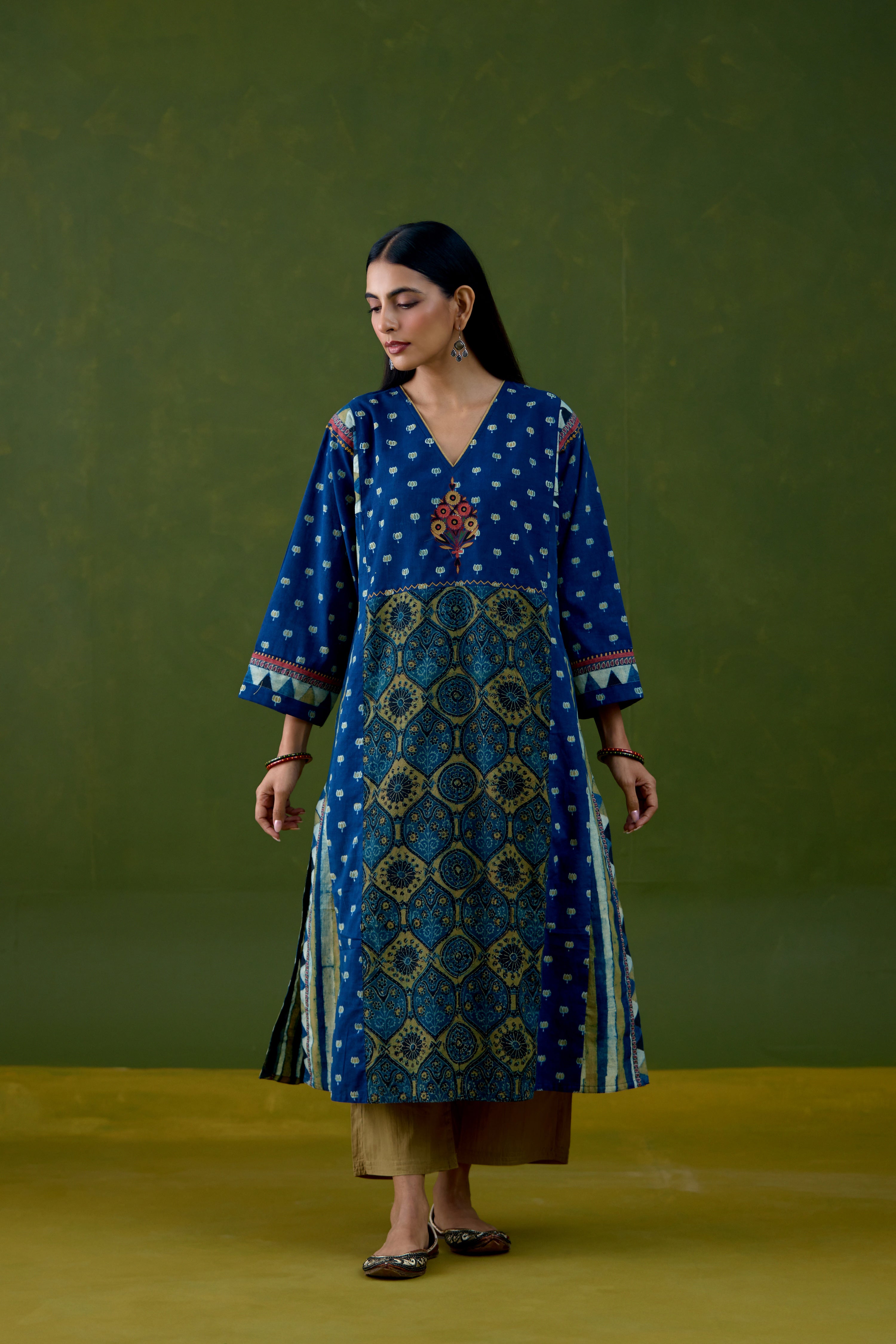 Rozana Pant Ochre Green