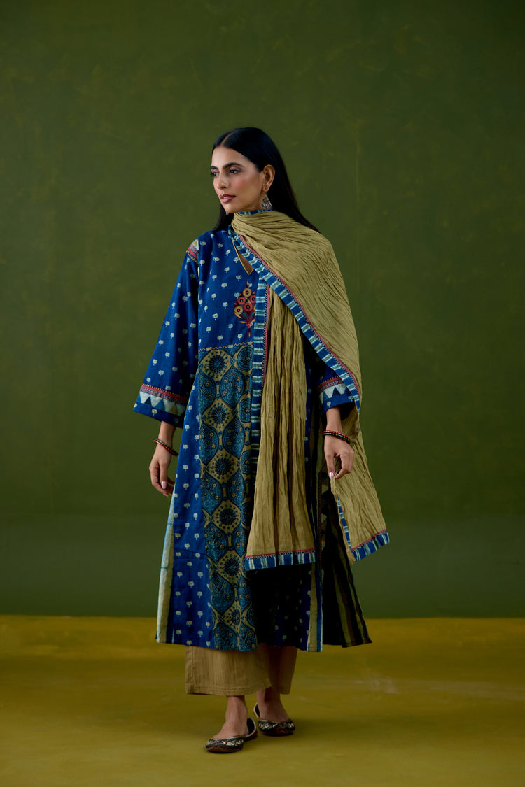 Rozana Dupatta Ochre Green