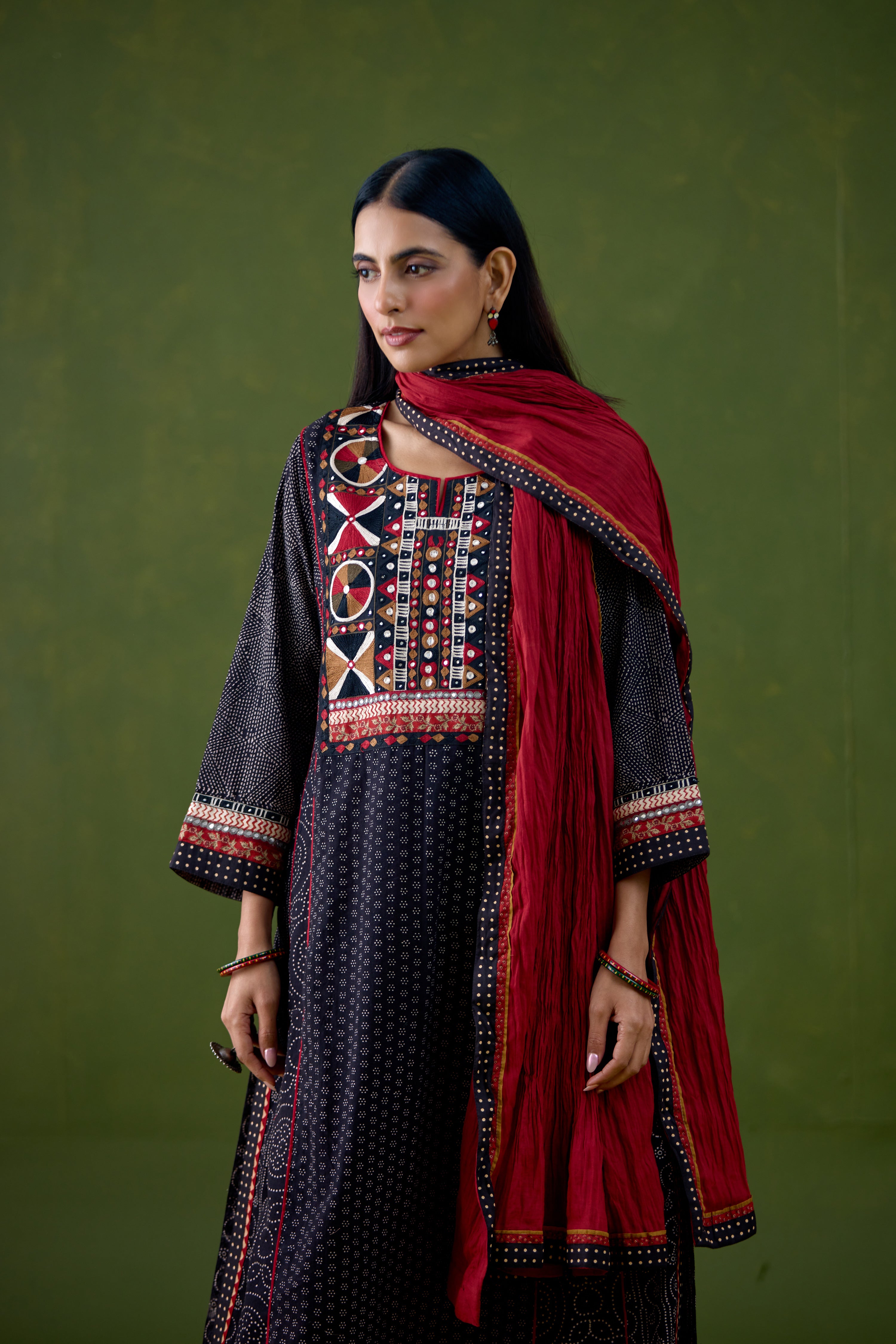 Rozana Dupatta Maroon