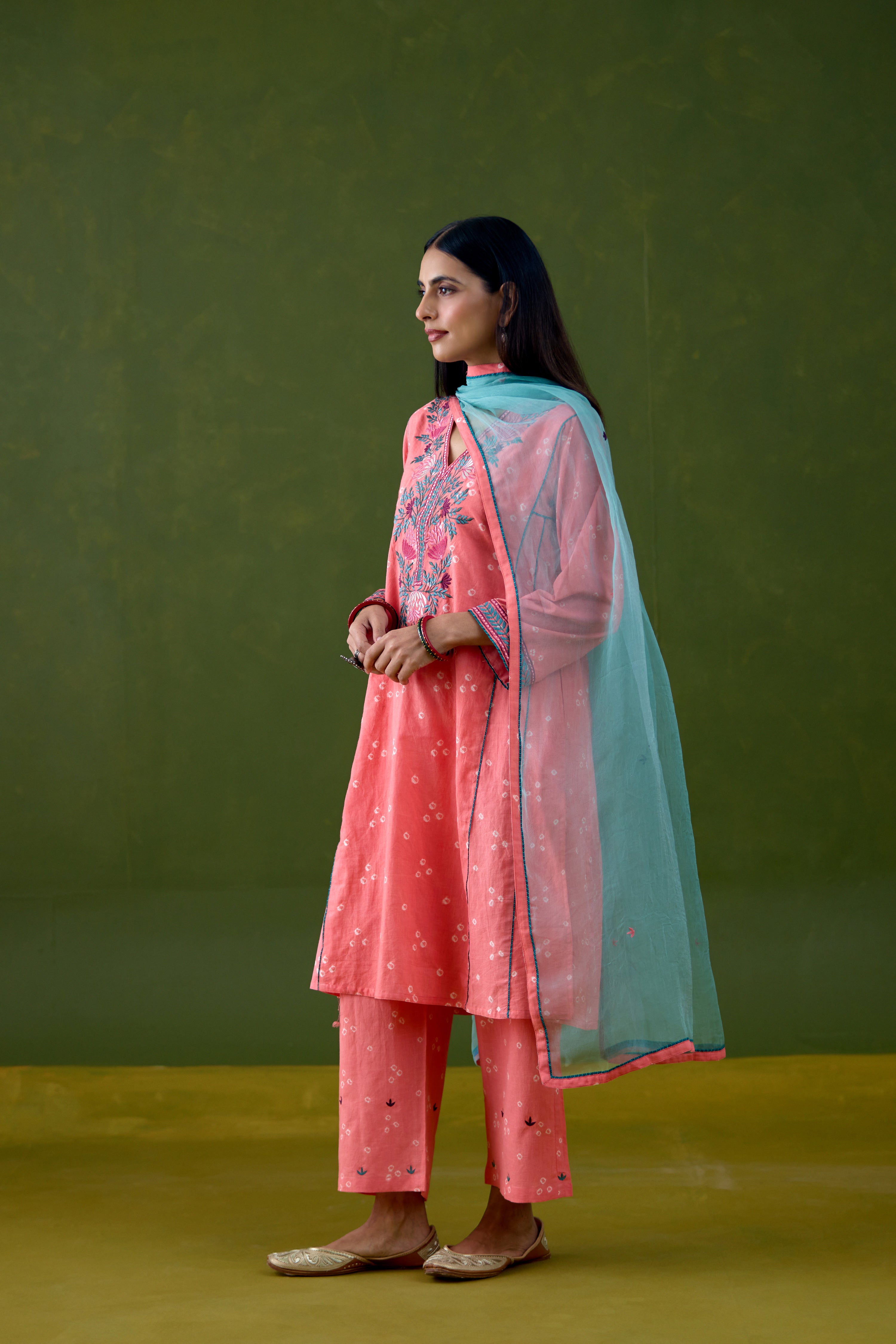 Tulsi Dupatta Turquoise