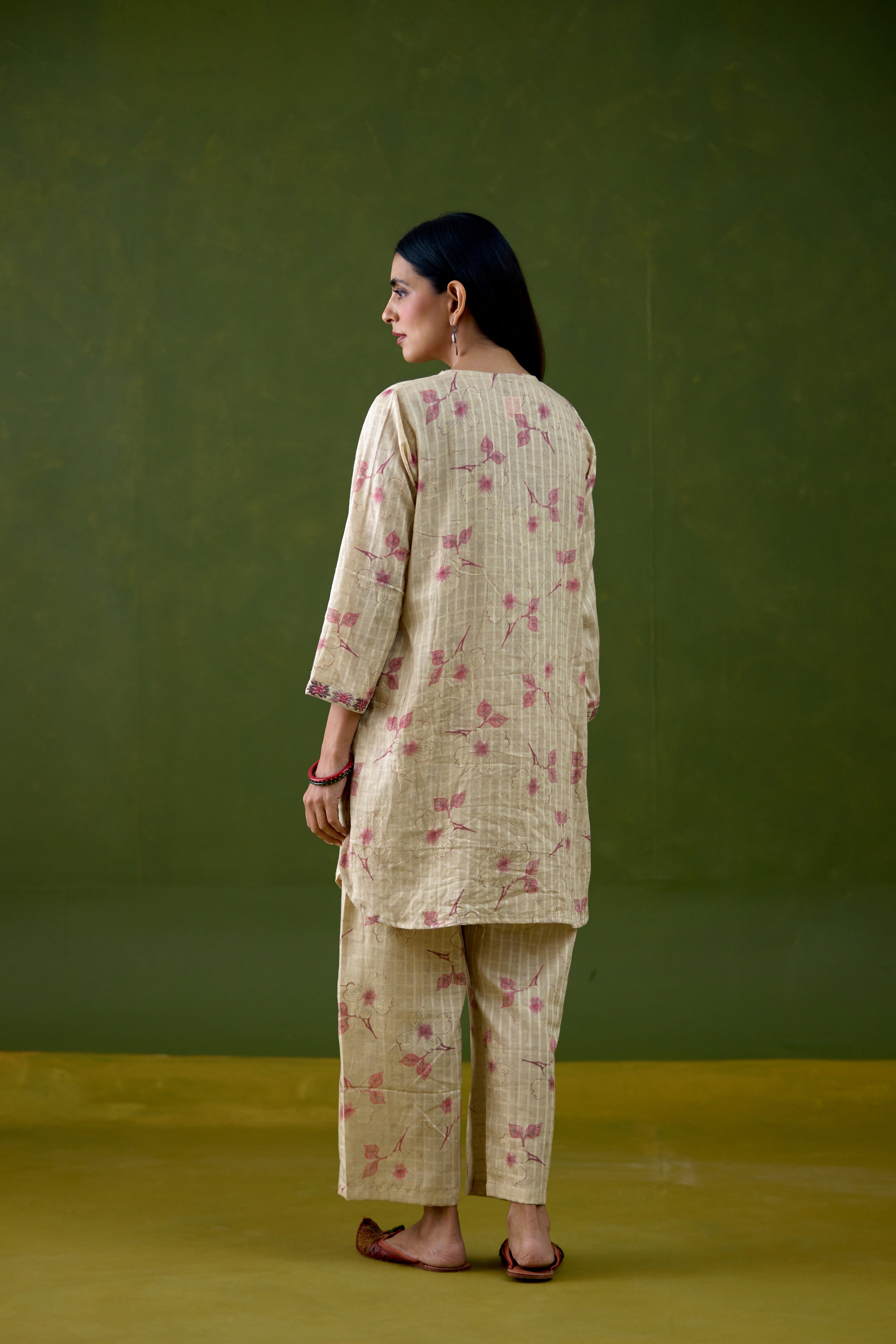 Cora Co-ord Set Cream Pink