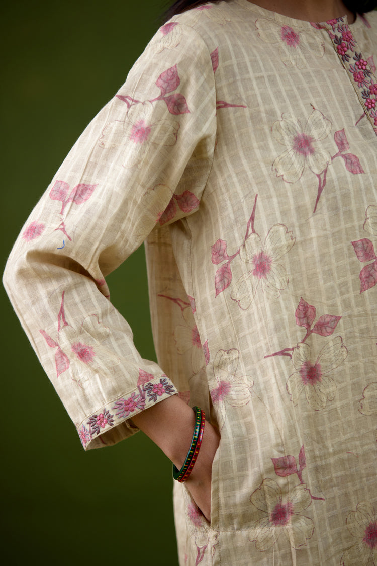 Cora Co-ord Set Cream Pink