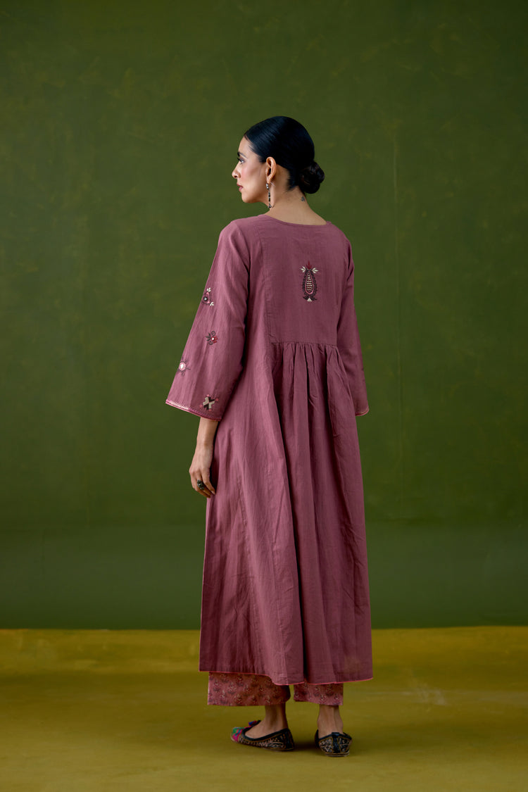 Dreamy Cotton Embroidered Kurta Light Purple (Set Of 3)