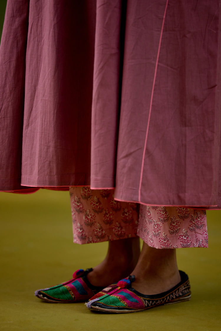 Dreamy Cotton Embroidered Kurta Light Purple (Set Of 3)