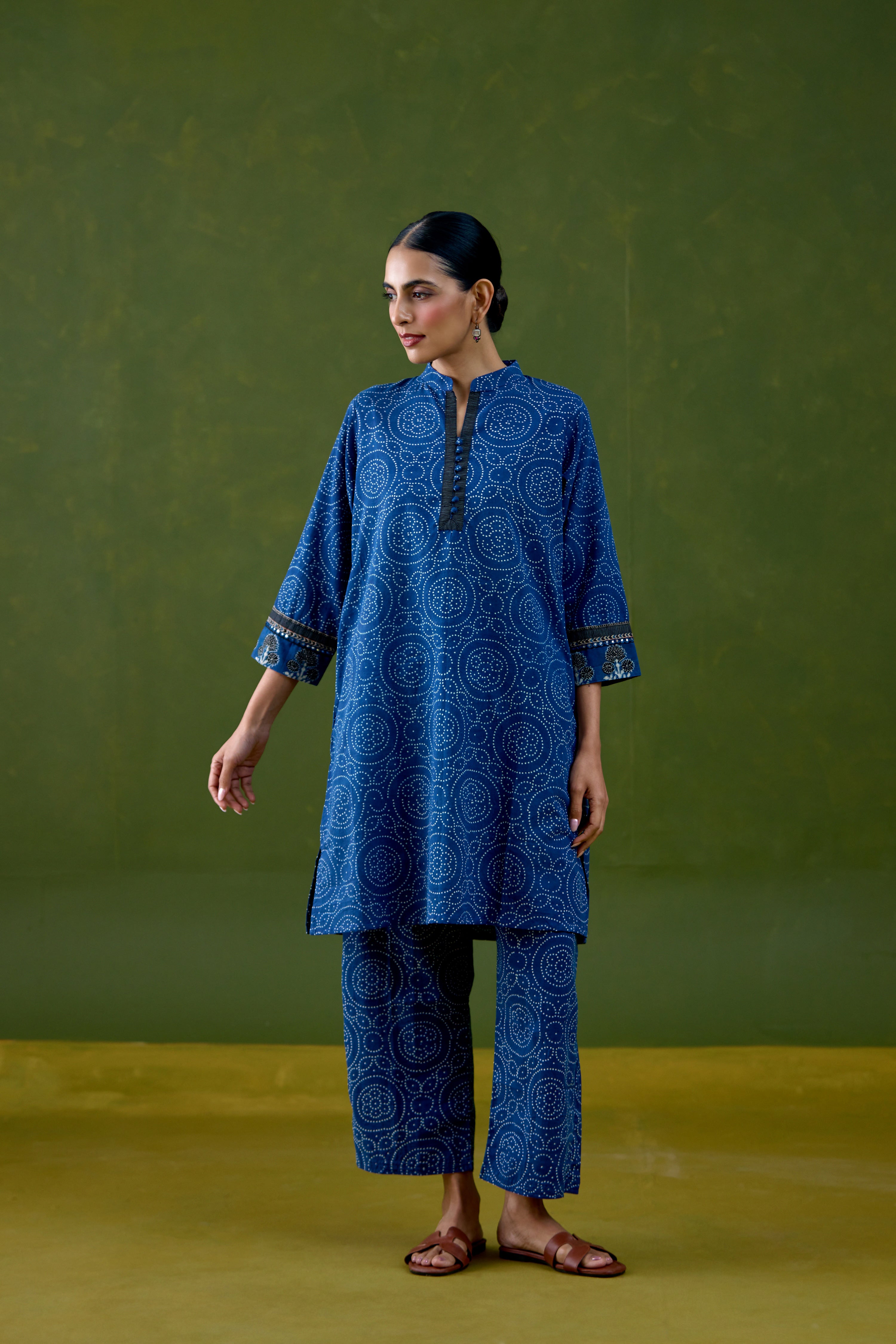 Bodhi Cotton Printed Co-ord Set Blue