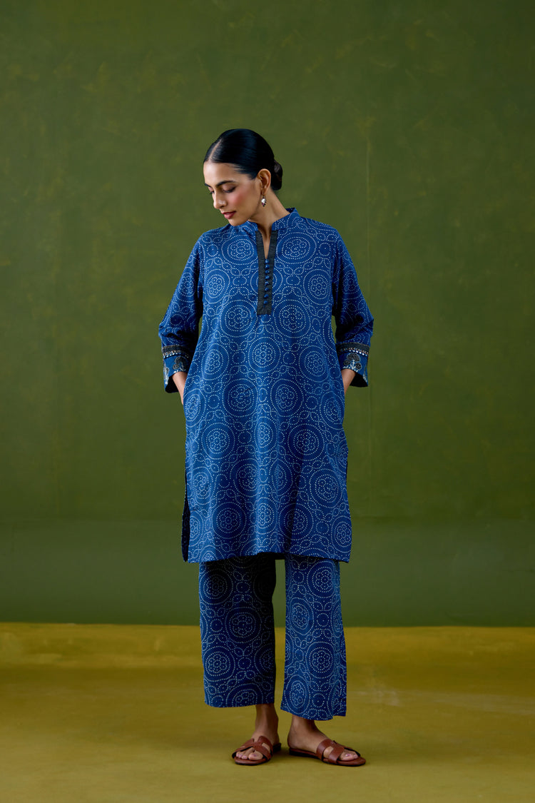 Bodhi Cotton Printed Co-ord Set Blue