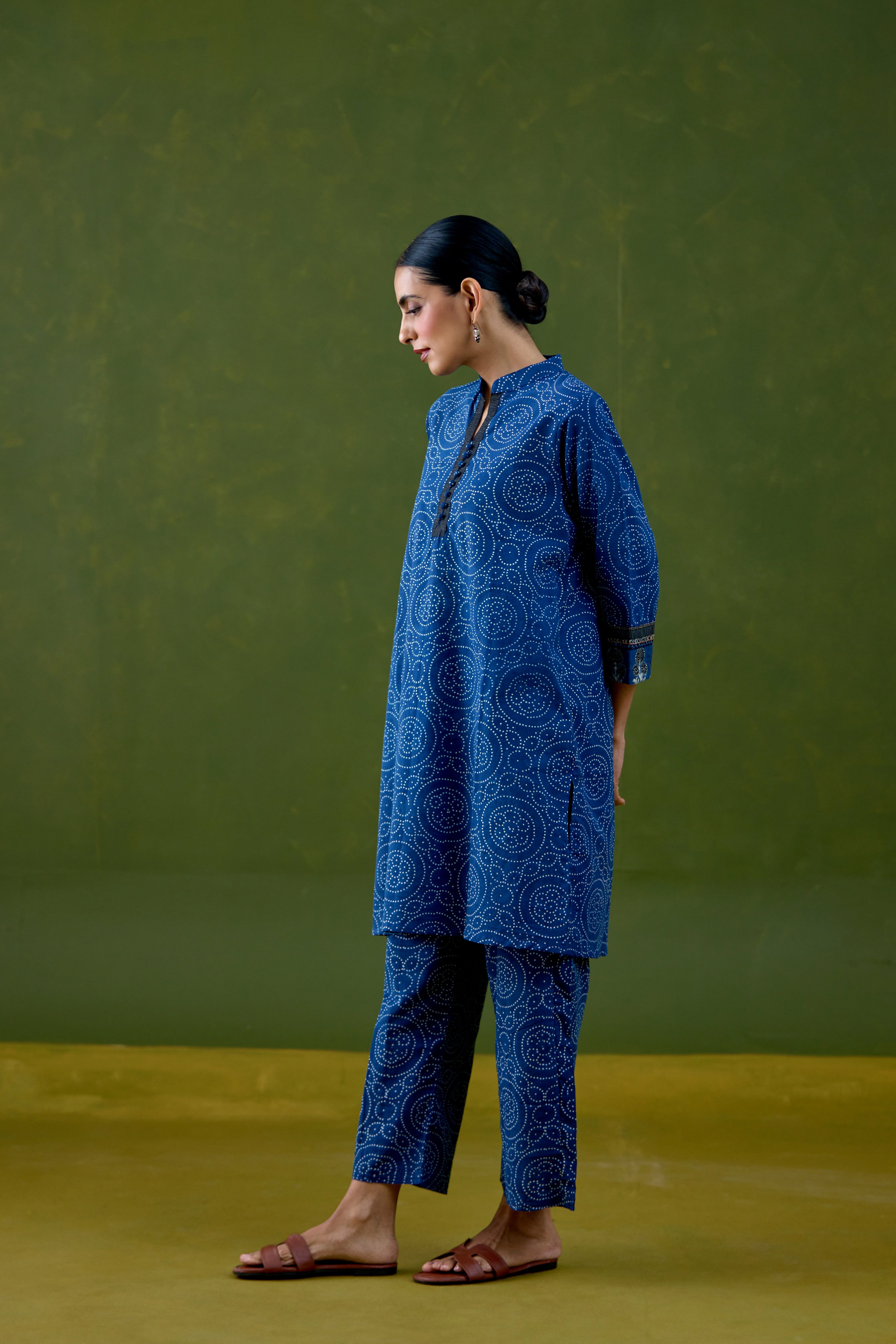 Bodhi Cotton Printed Co-ord Set Blue