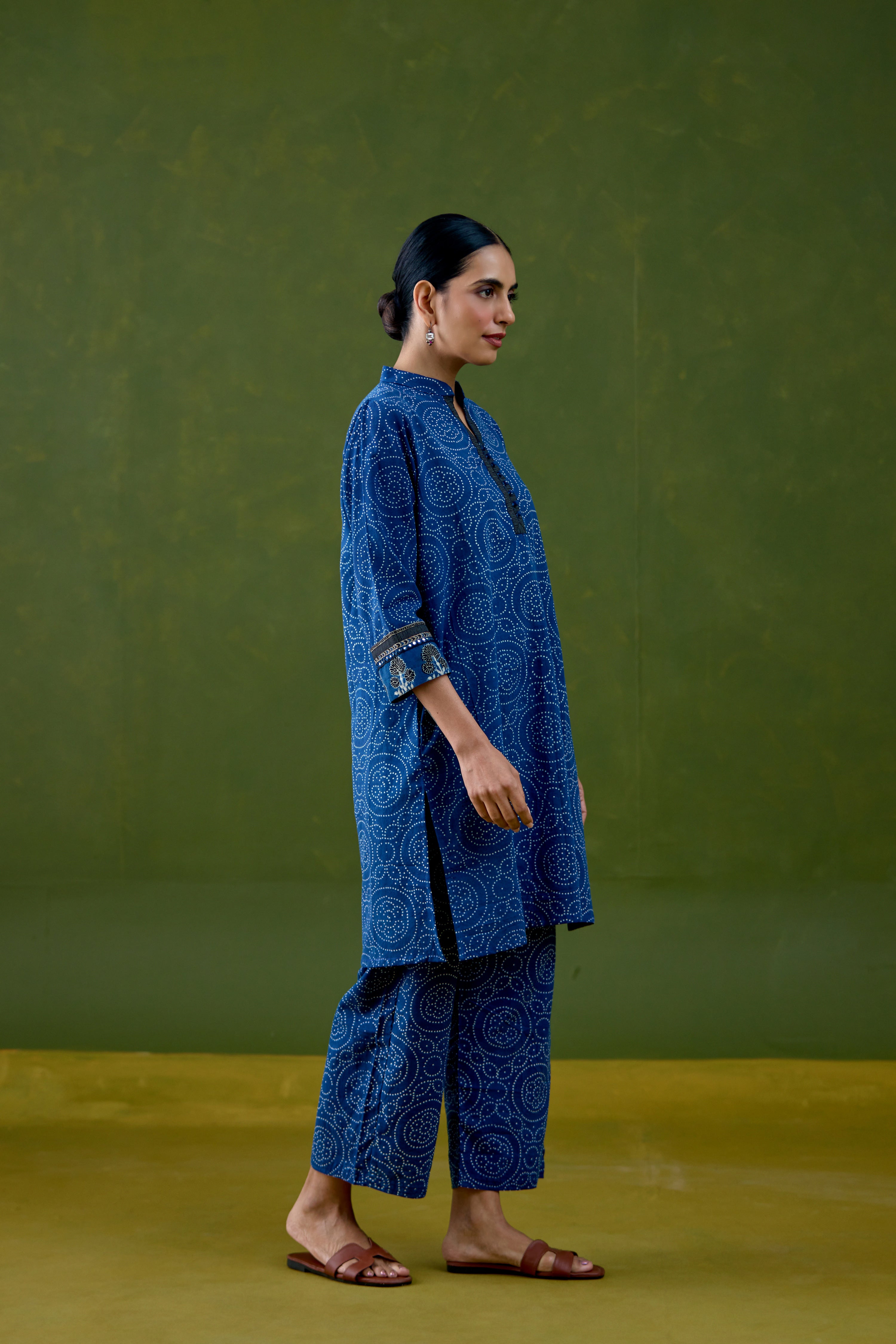 Bodhi Cotton Printed Co-ord Set Blue