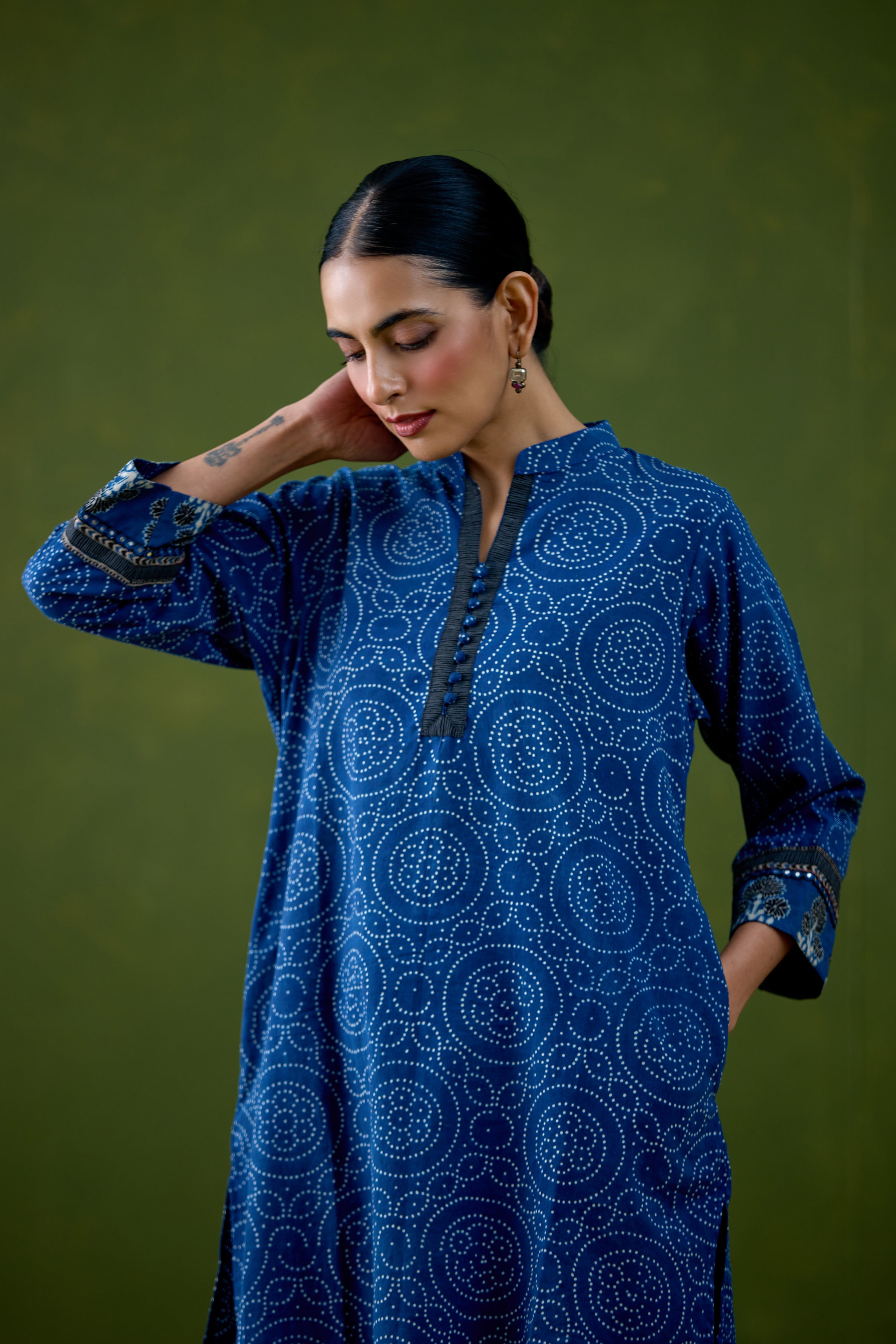 Bodhi Cotton Printed Co-ord Set Blue