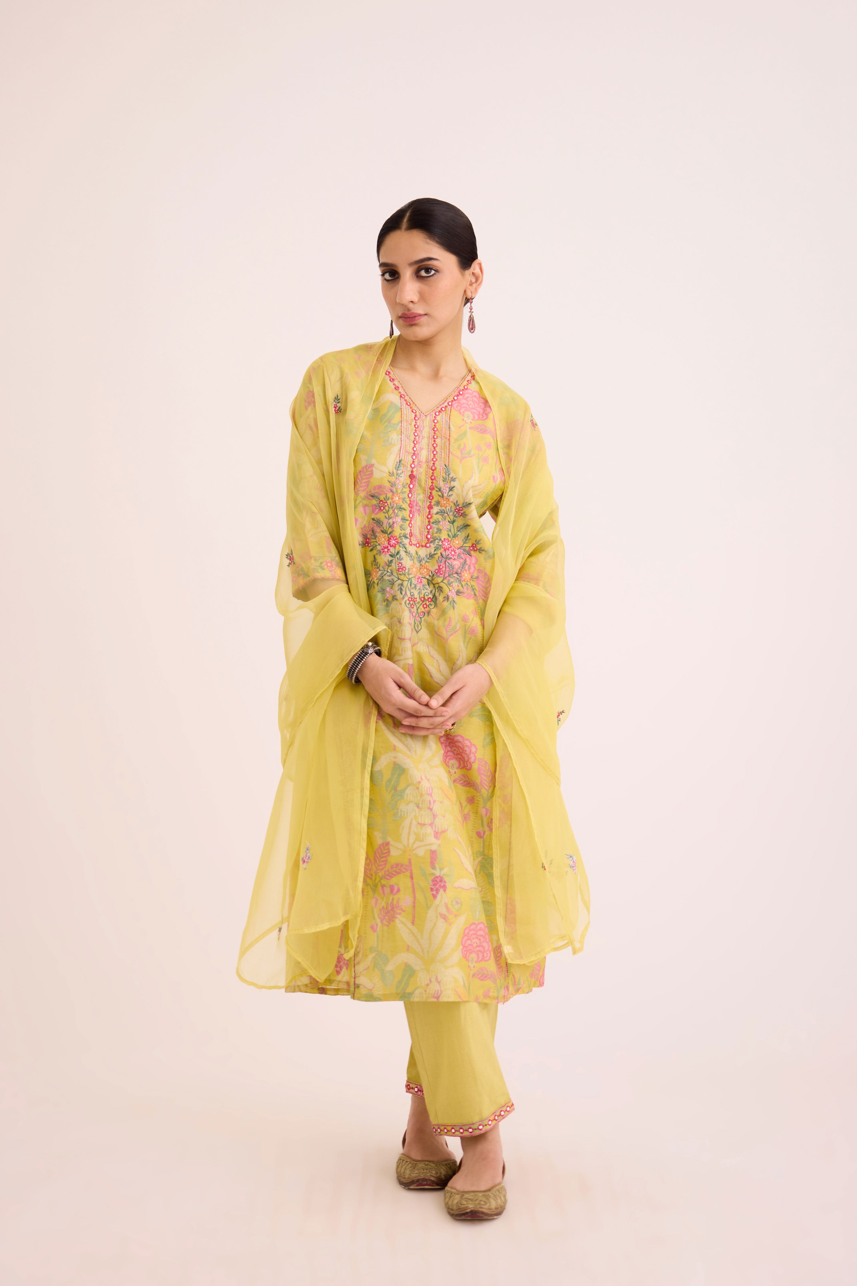 Dienne Kurta Light Yellow Pink (9602426634539)