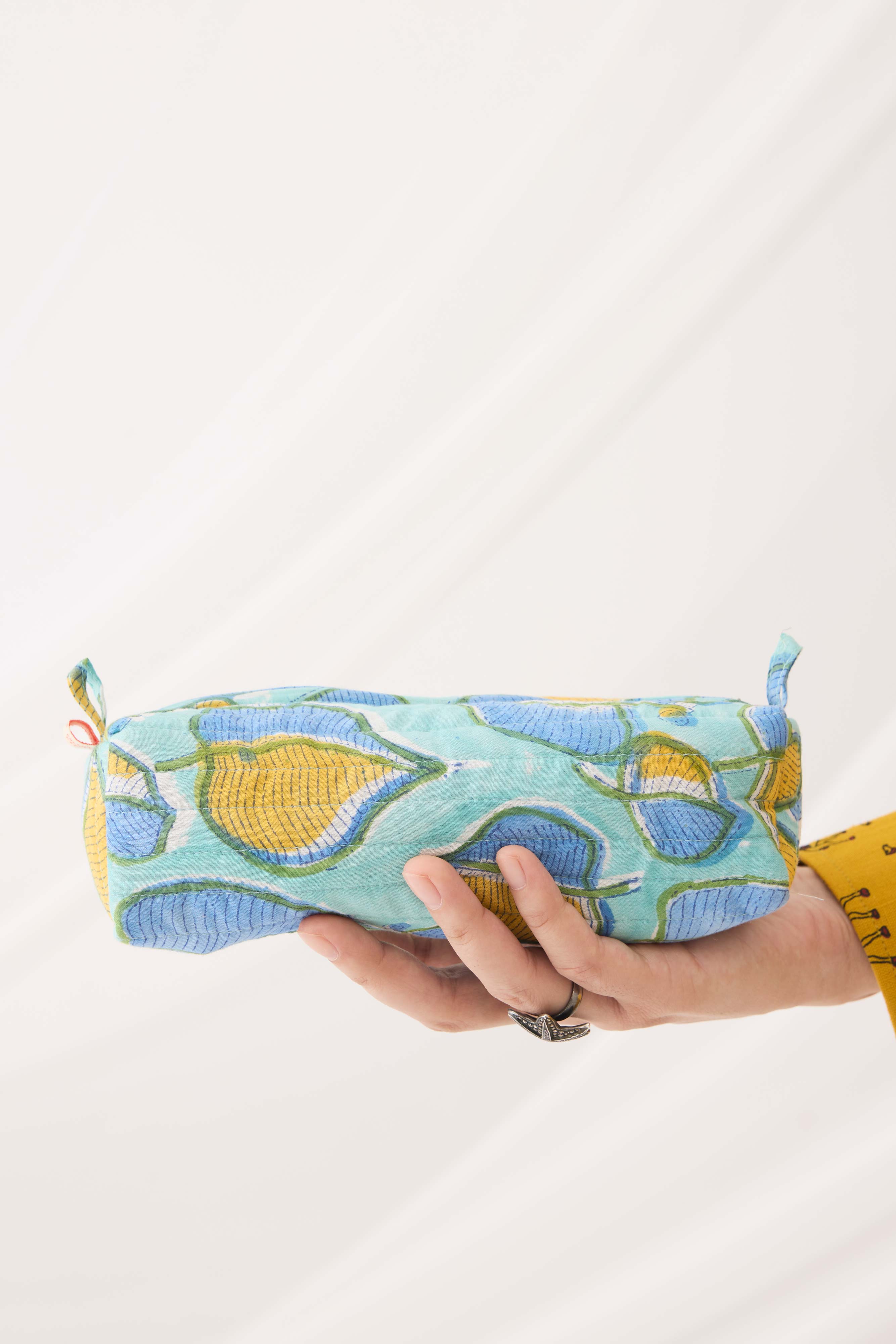 Pencil Pouch Light Blue Yellow (9967453929771)