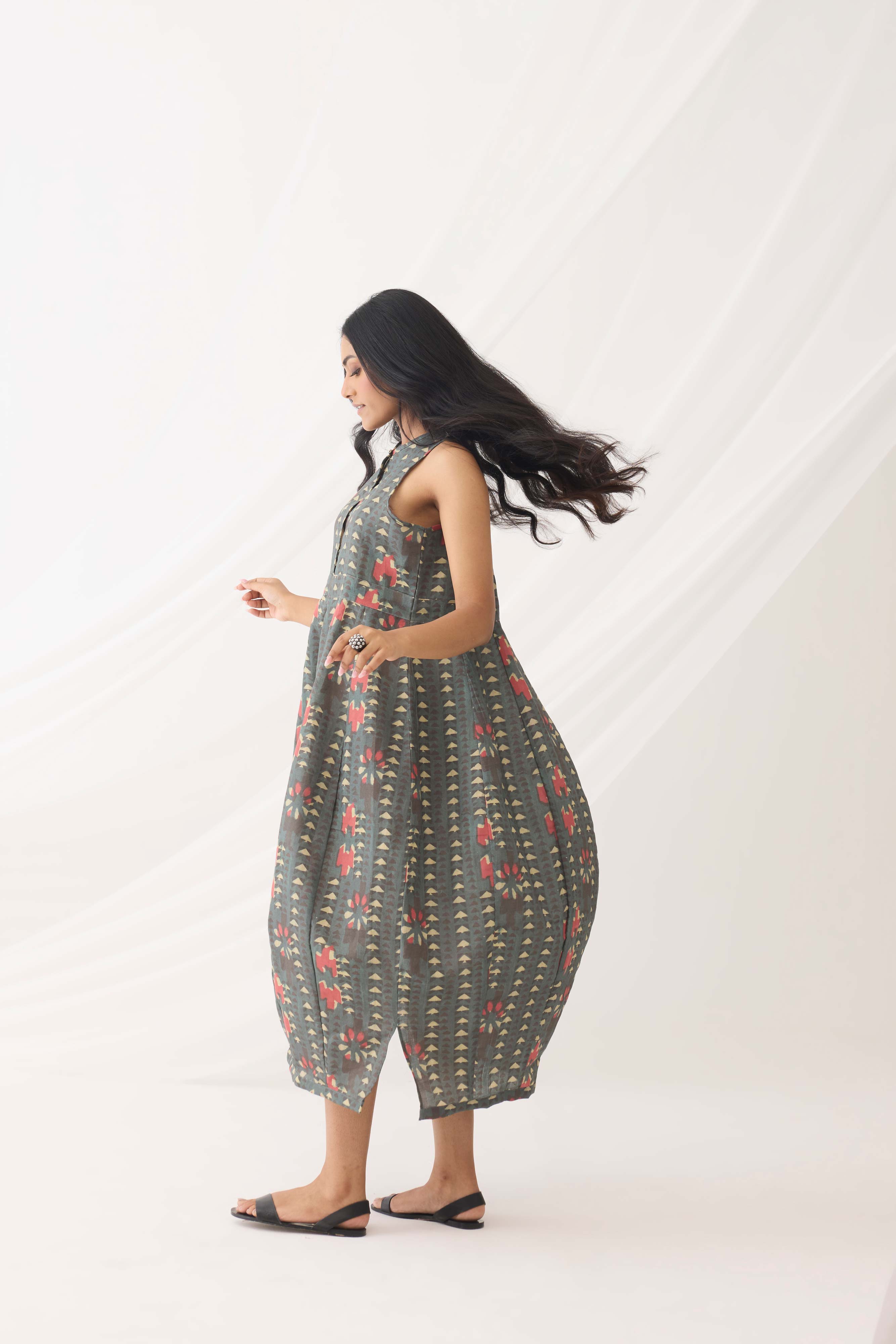 Balloon Dress  Grey Pink (9964441370923)