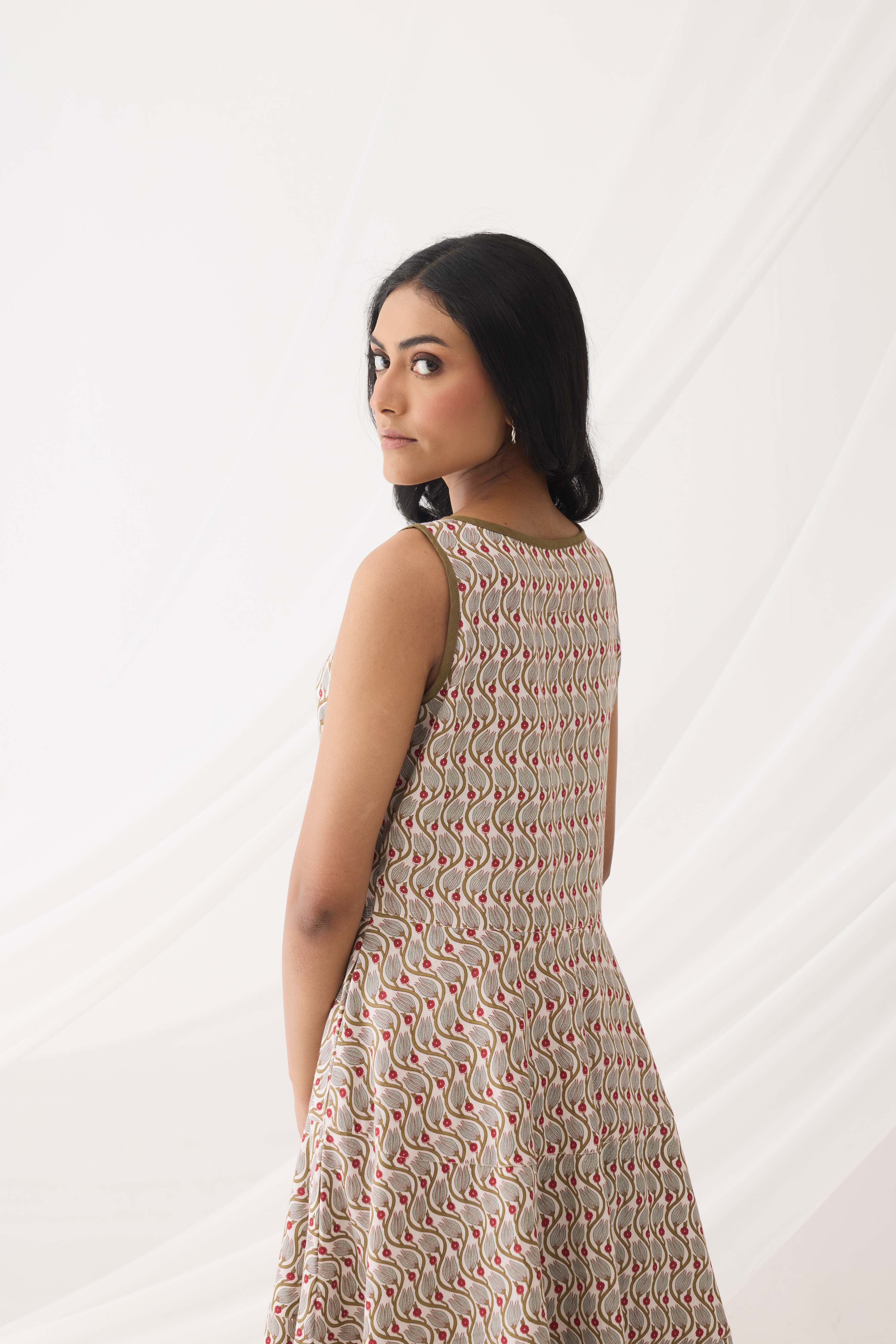 Breazy Dress White Green (9964417057067)