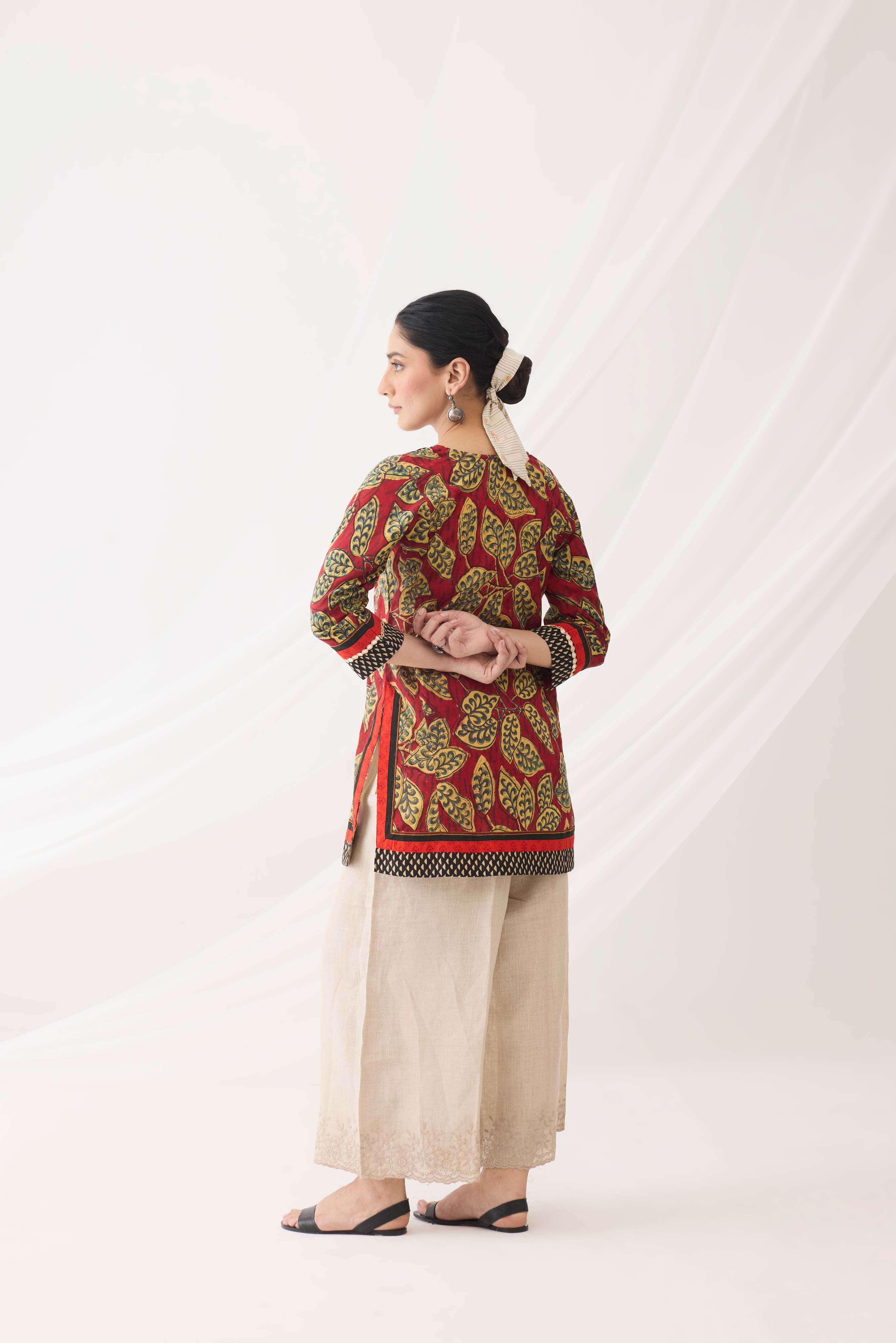 Rozana Kurti Red Beige (9967187362091)