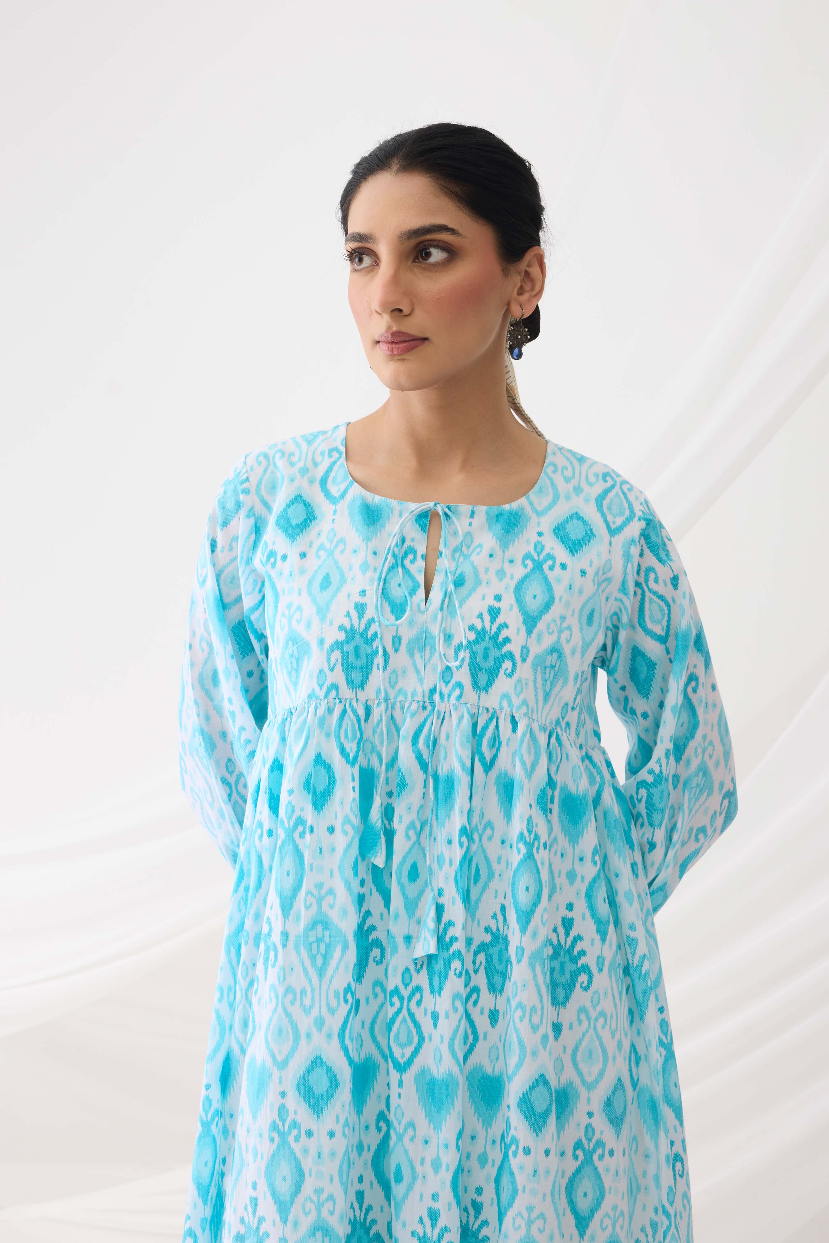 Sofia Dress White Sky Blue (9964421939499)