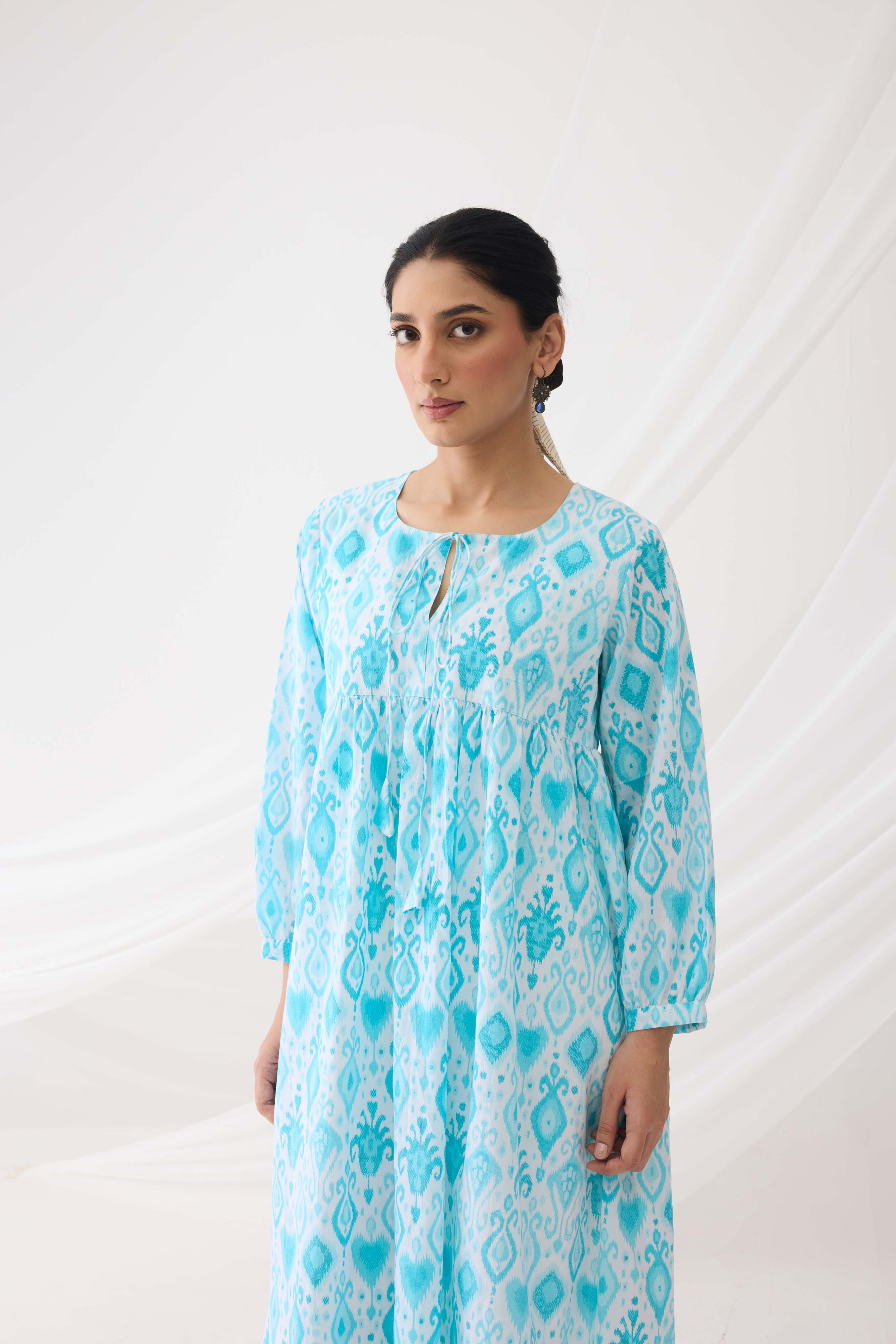 Sofia Dress White Sky Blue (9964421939499)