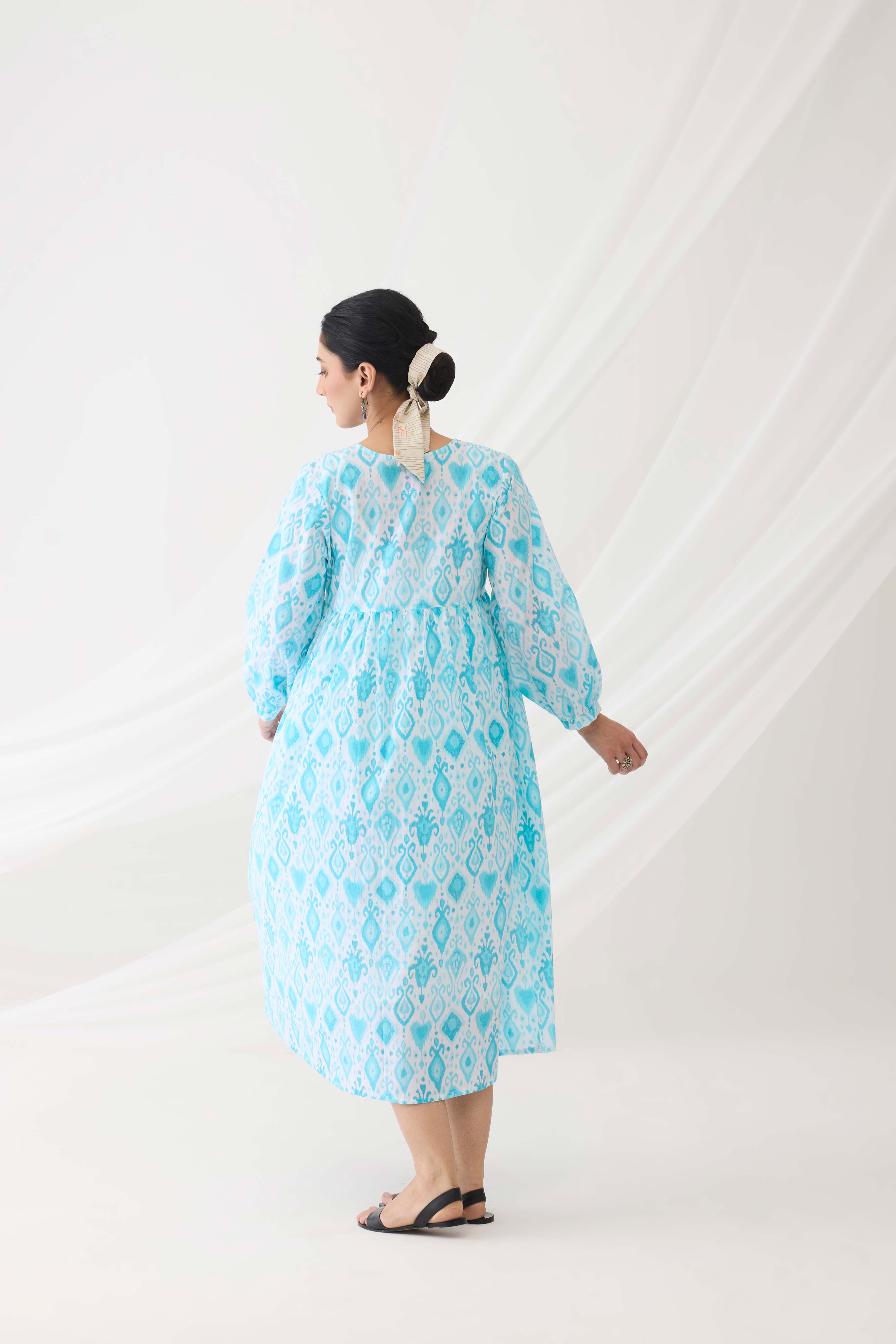 Sofia Dress White Sky Blue (9964421939499)